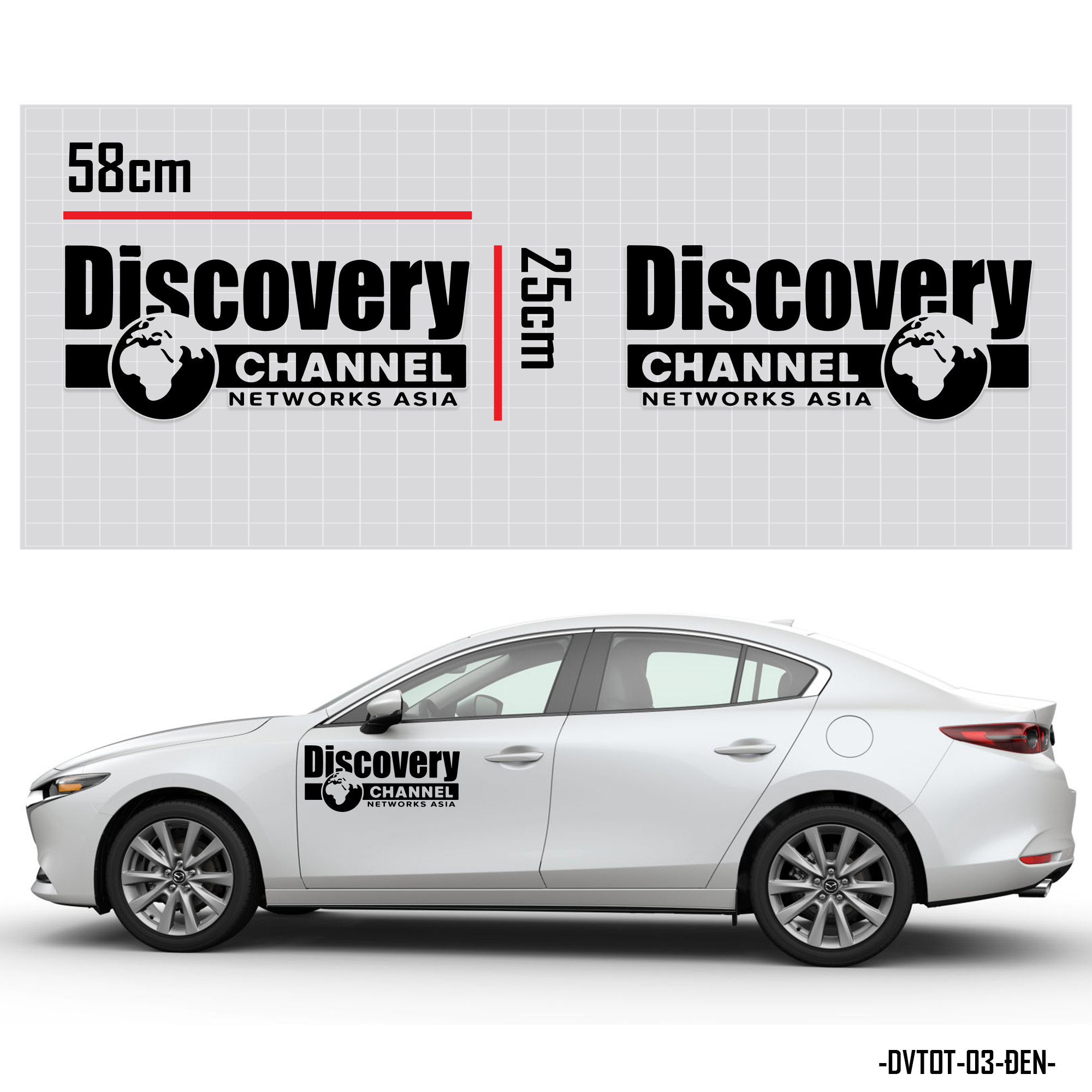 Dán decal xe ô tô phong cách Discovery Channel xe trắng