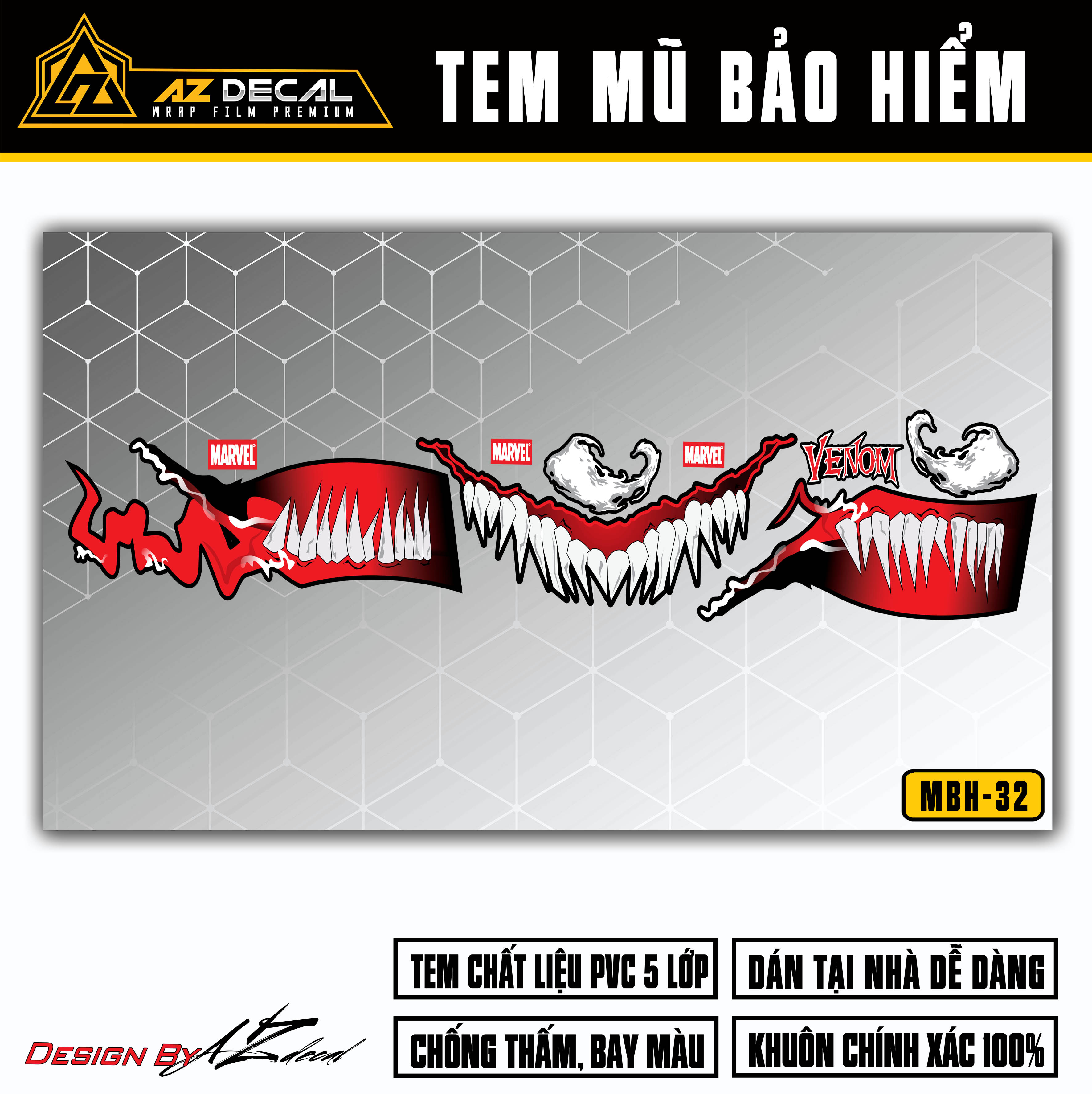 Tem Dán Mũ Bảo Hiểm Fullface Venom - MBH-32