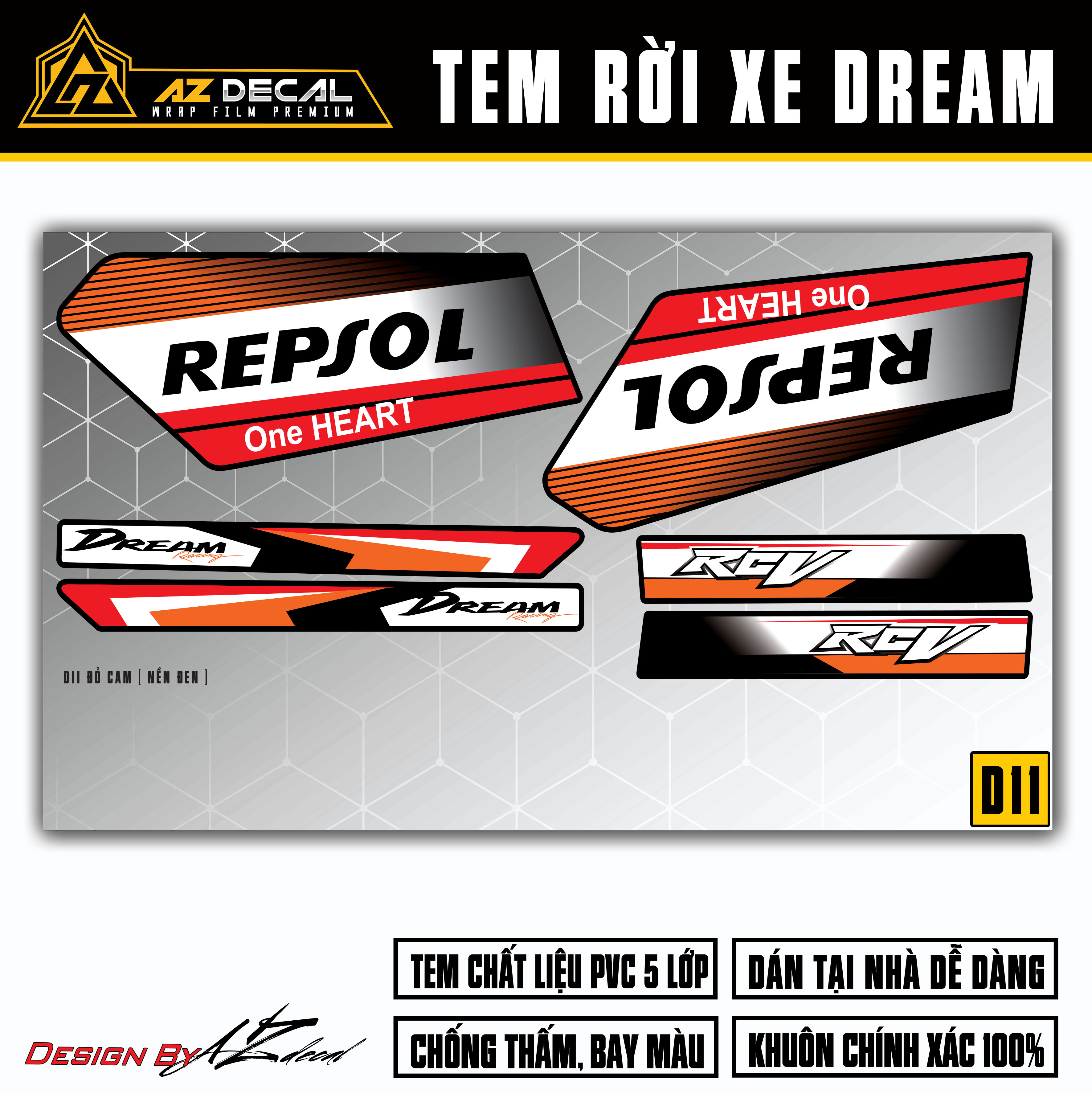 Decal Repsol cho xe Honda Dream