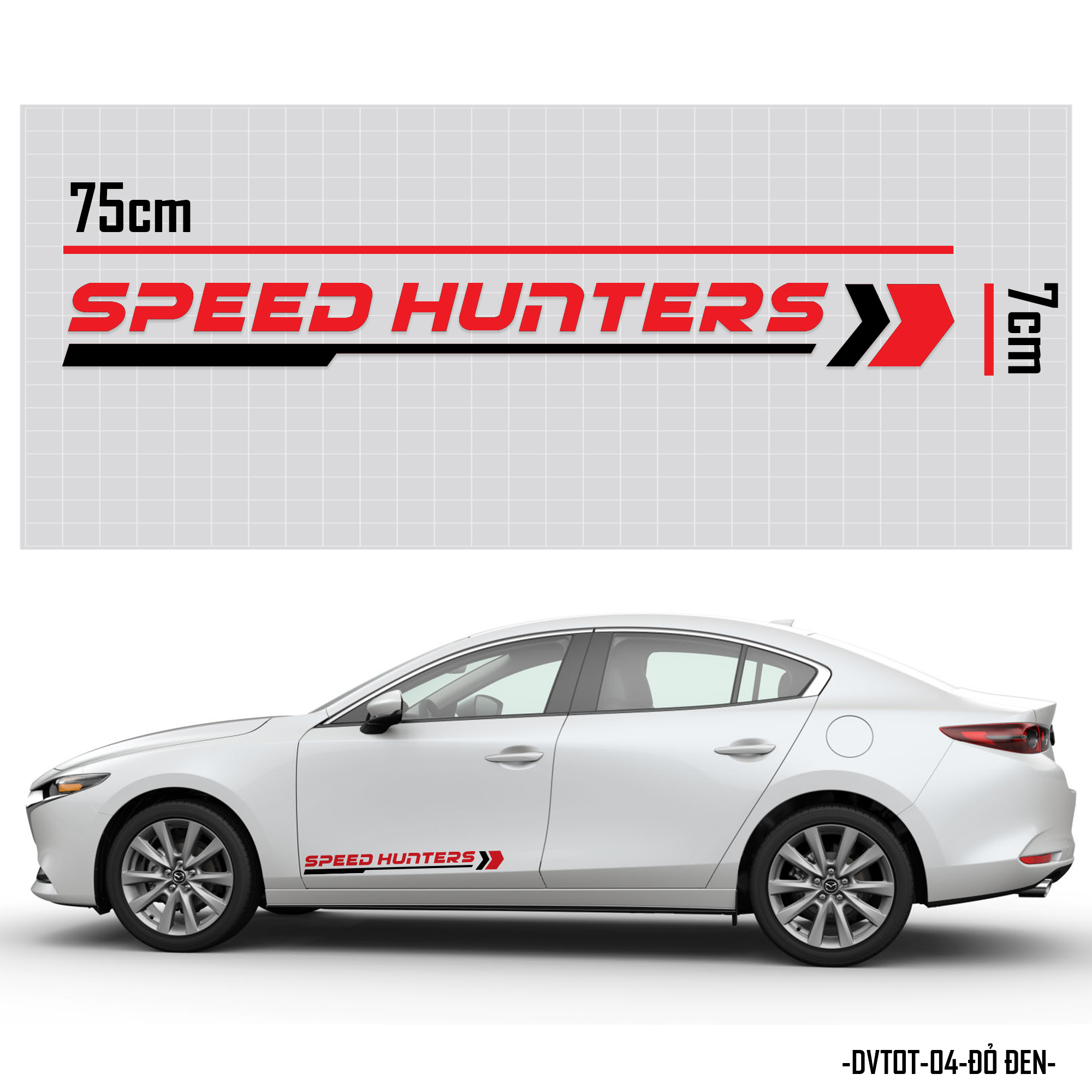 Tem dán sườn xe ô tô phong cách Speed Hunters