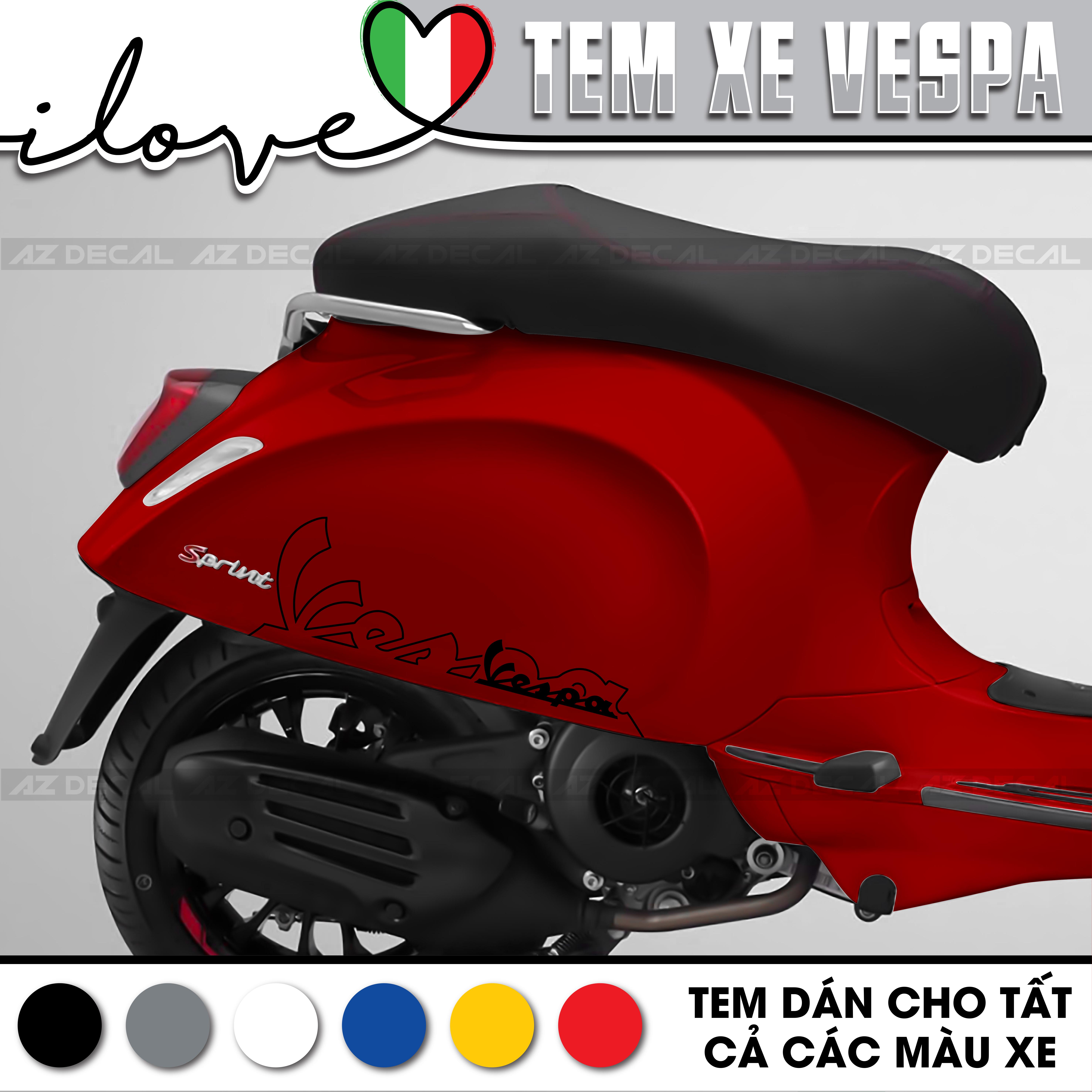 Tem Xe Vespa | VP07 | Thiết Kế Chữ Vespa Cách Điệu