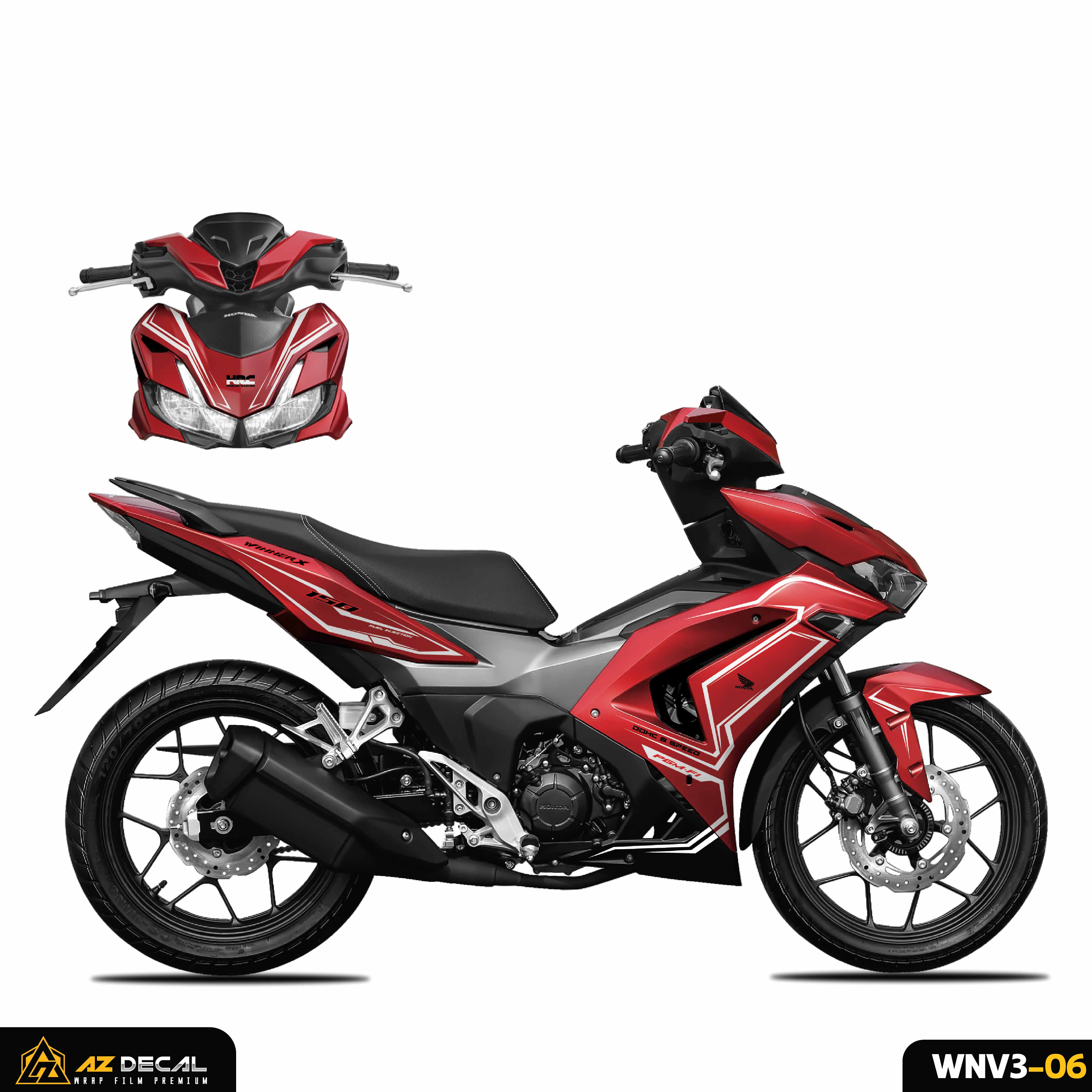 Decal xe Winner v3 - Winner X 2022 đẹp dán xe đỏ