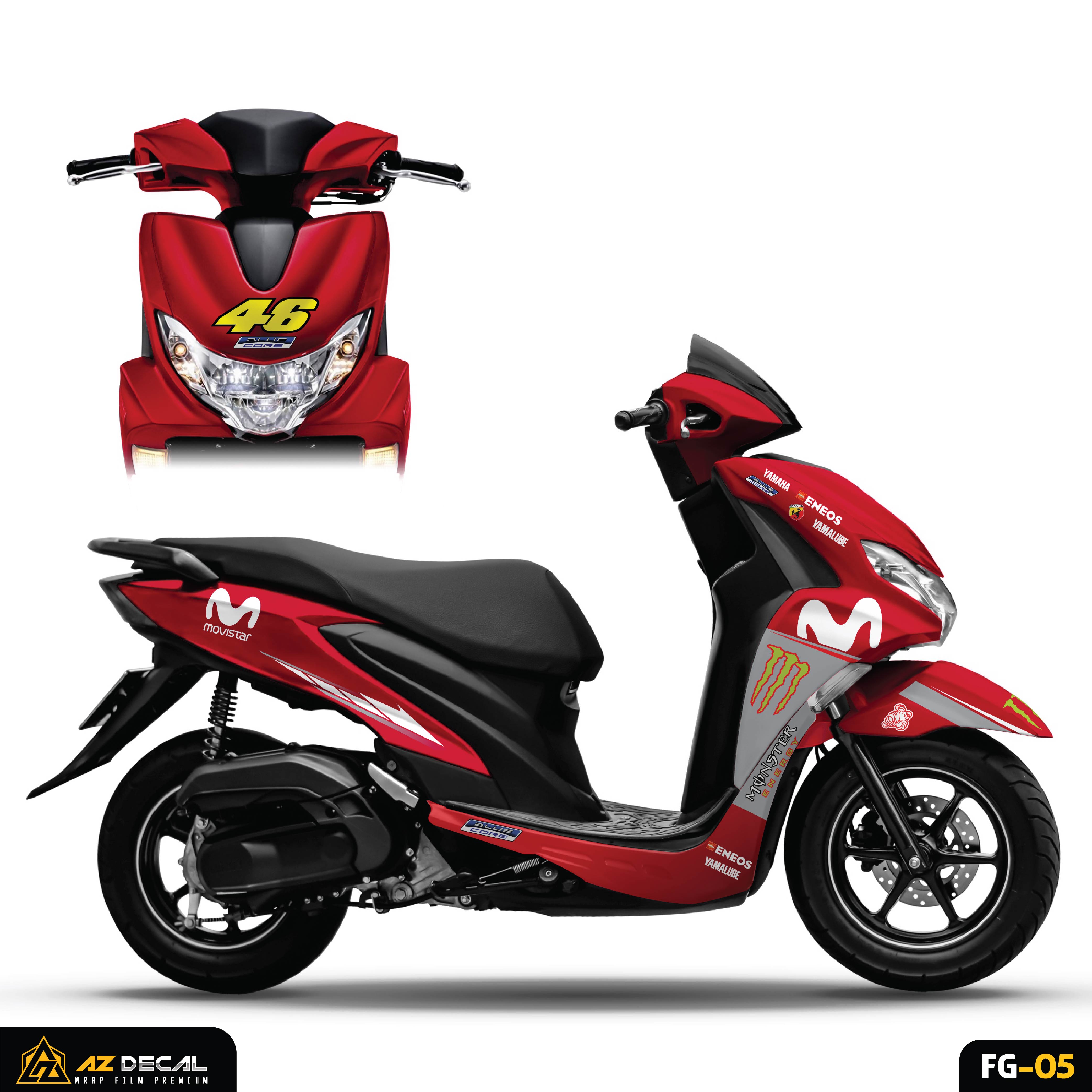 Decal dán xe FreeGo 125 S màu đỏ xám