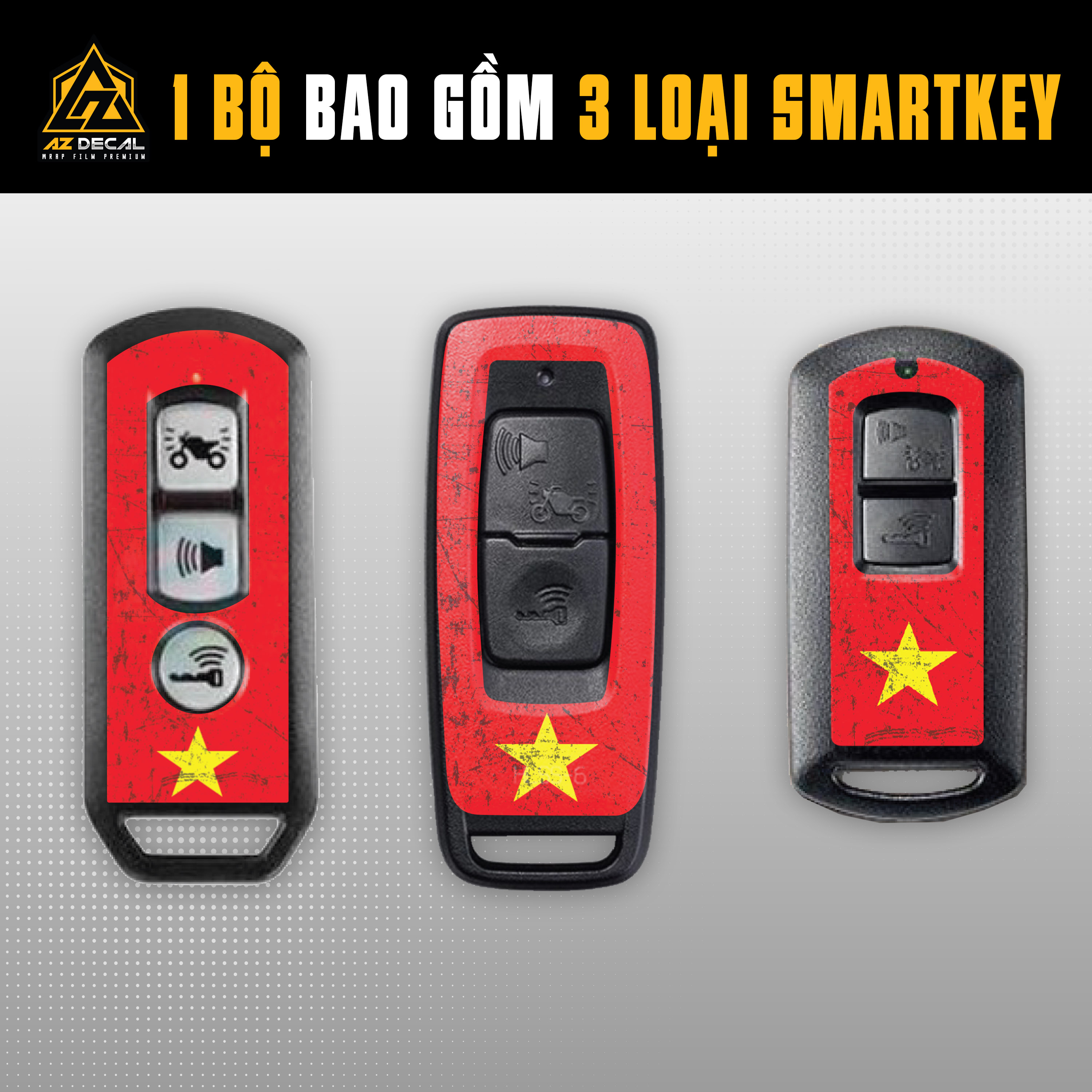 1 bộ sản phẩm gồm 3 loại Smart Key Honda