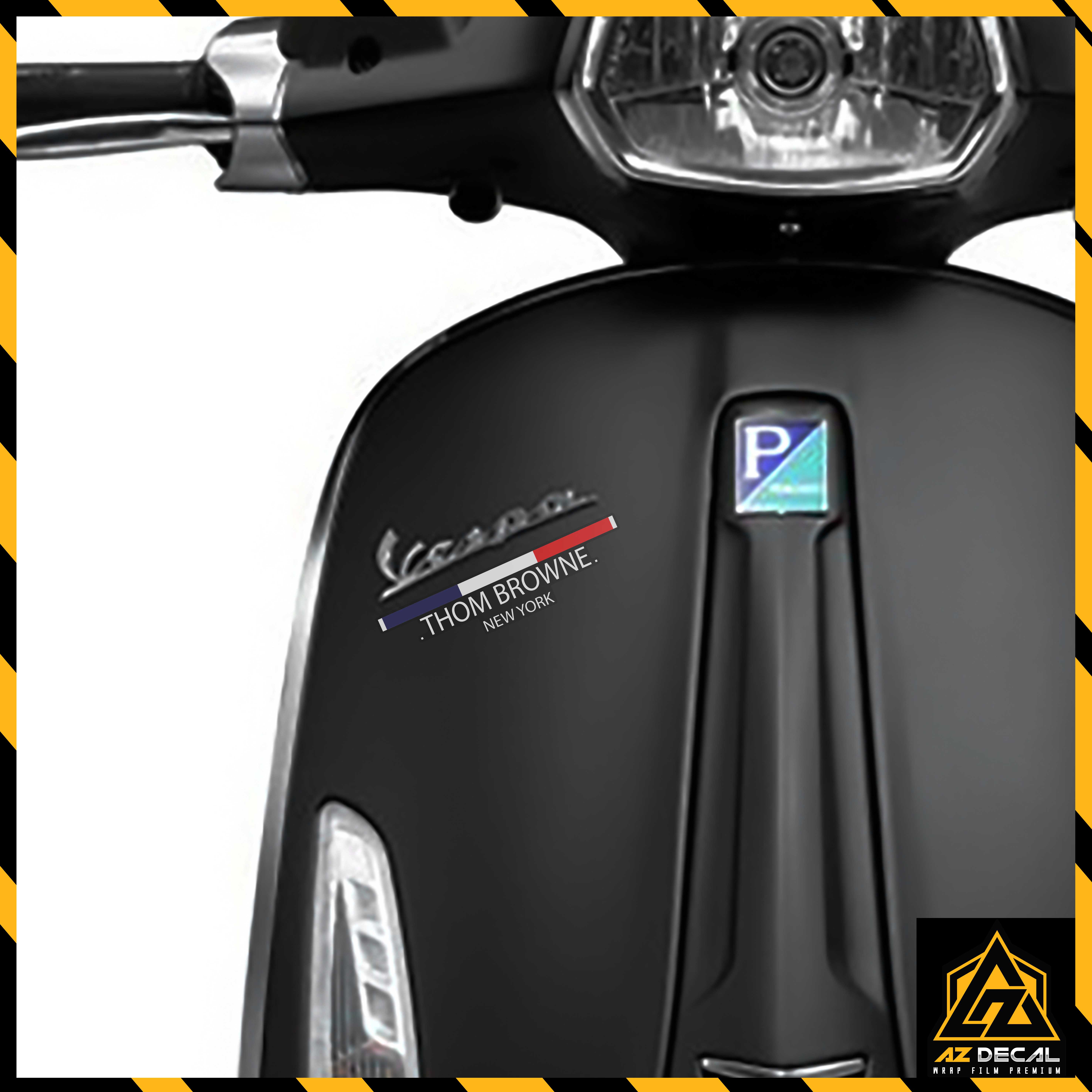 Dán trang trí xe Vespa mẫu sticker Thom Browne