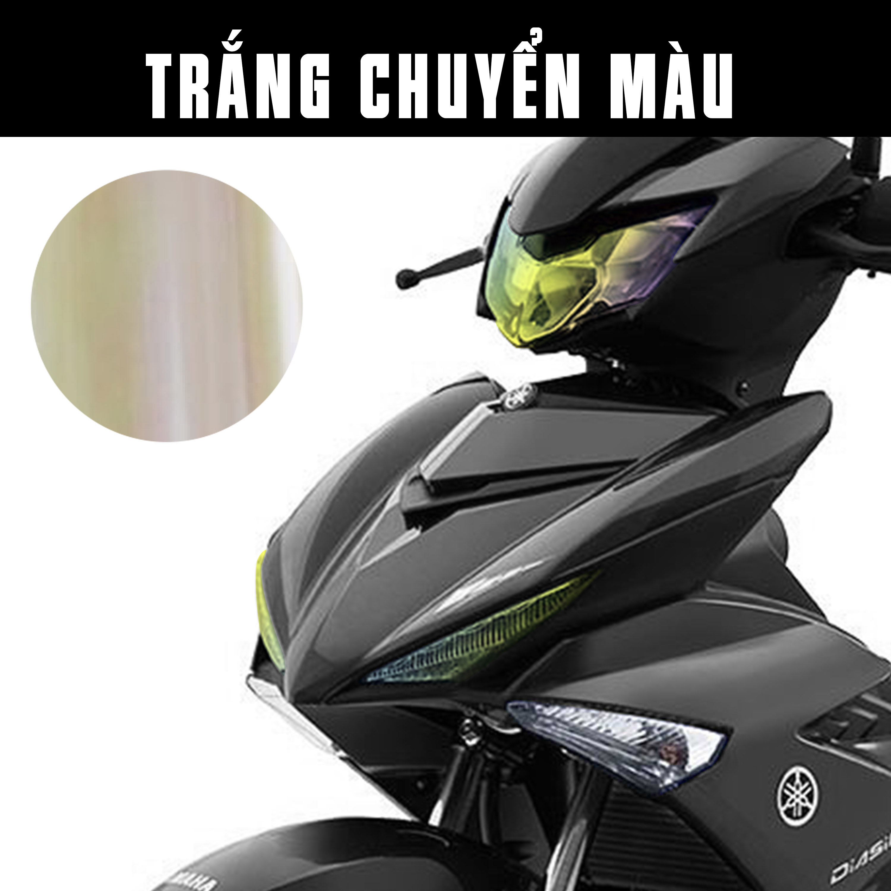 Decal trong suốt dán trang trí đèn xe Exciter 150 hiệu ứng Holographics