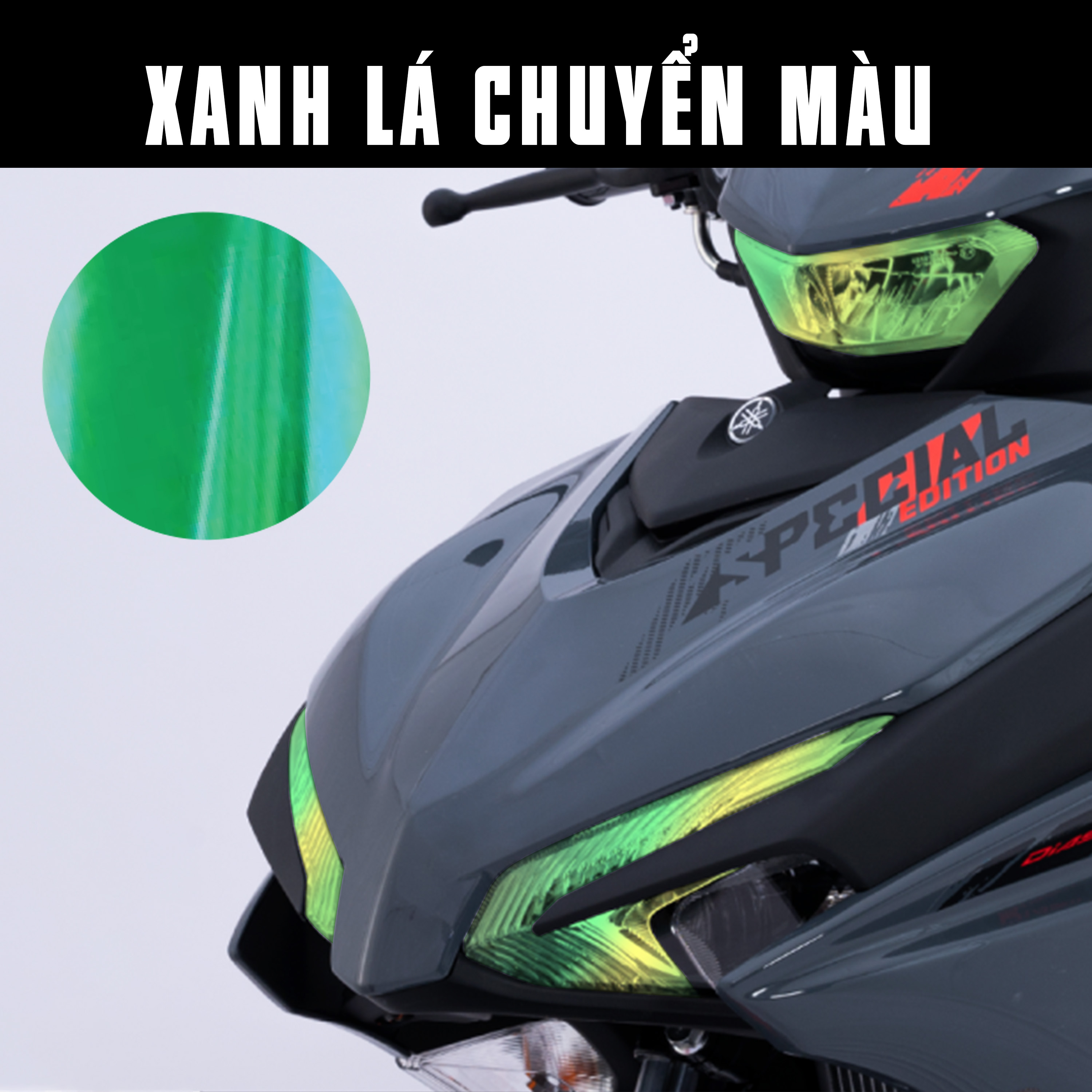 Film dán đổi màu đèn xe Exciter 155 màu xanh lá