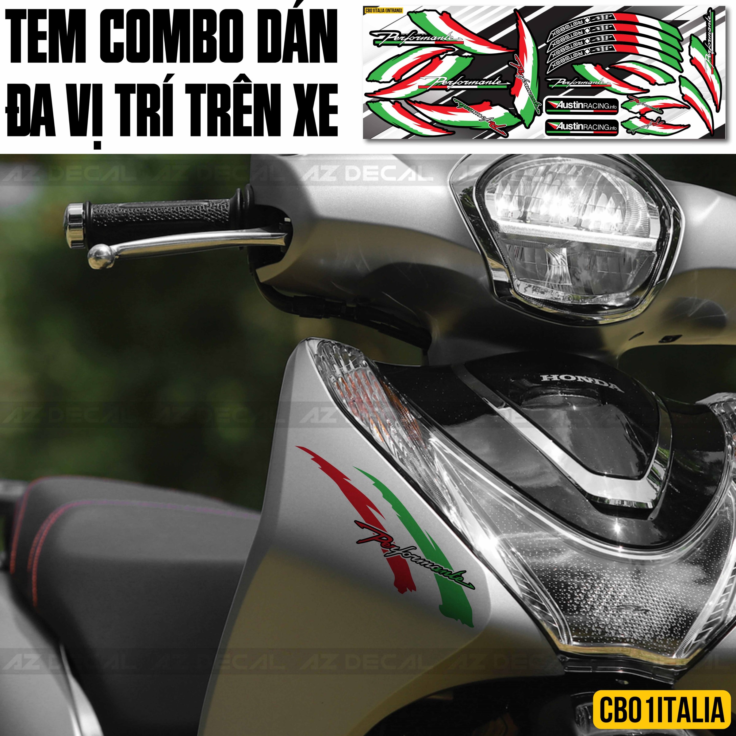 Decal dán xe máy, xe điện phong cách Italia