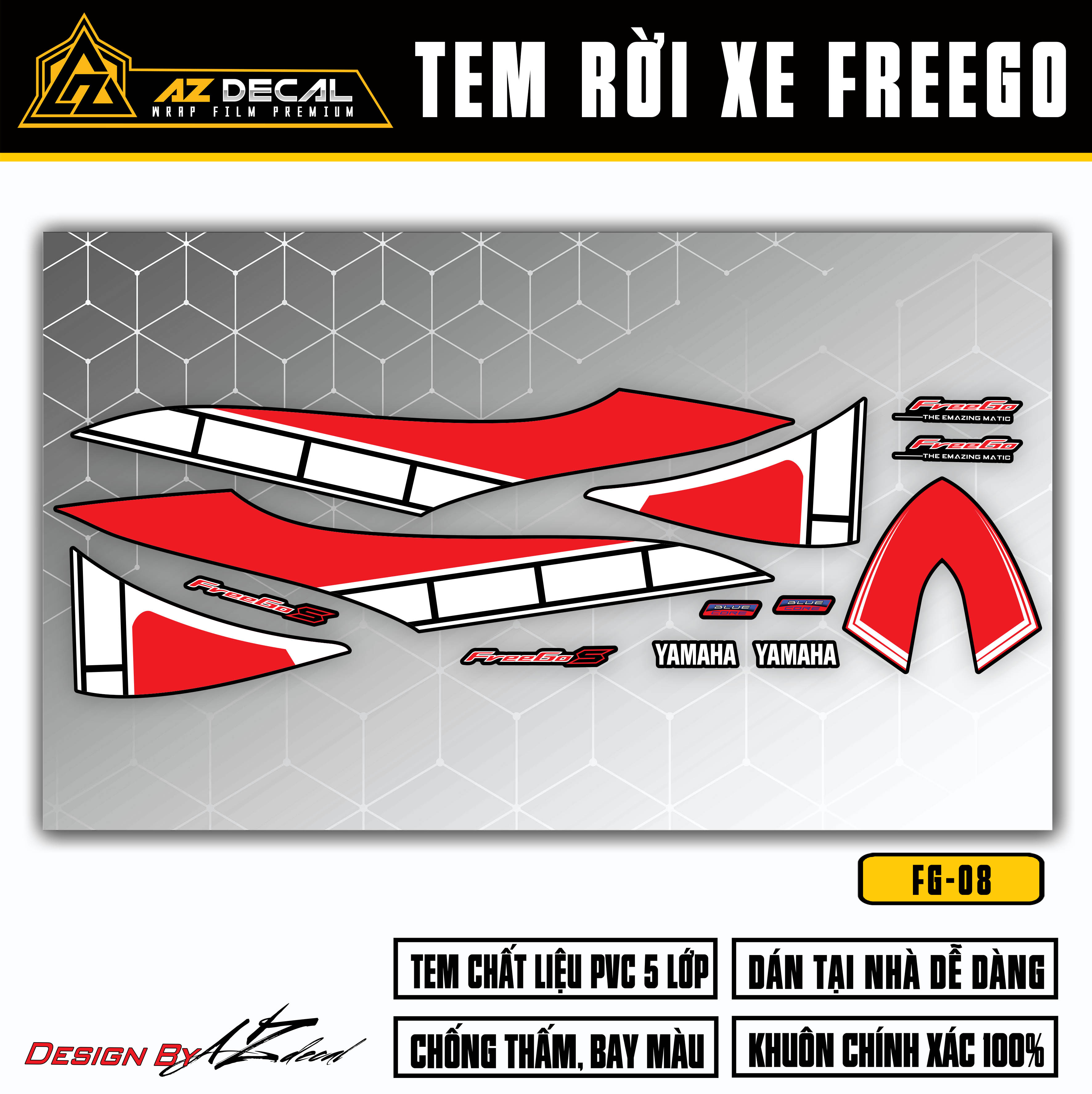 Mẫu dán decal xe FreeGo thiết kế đẹp