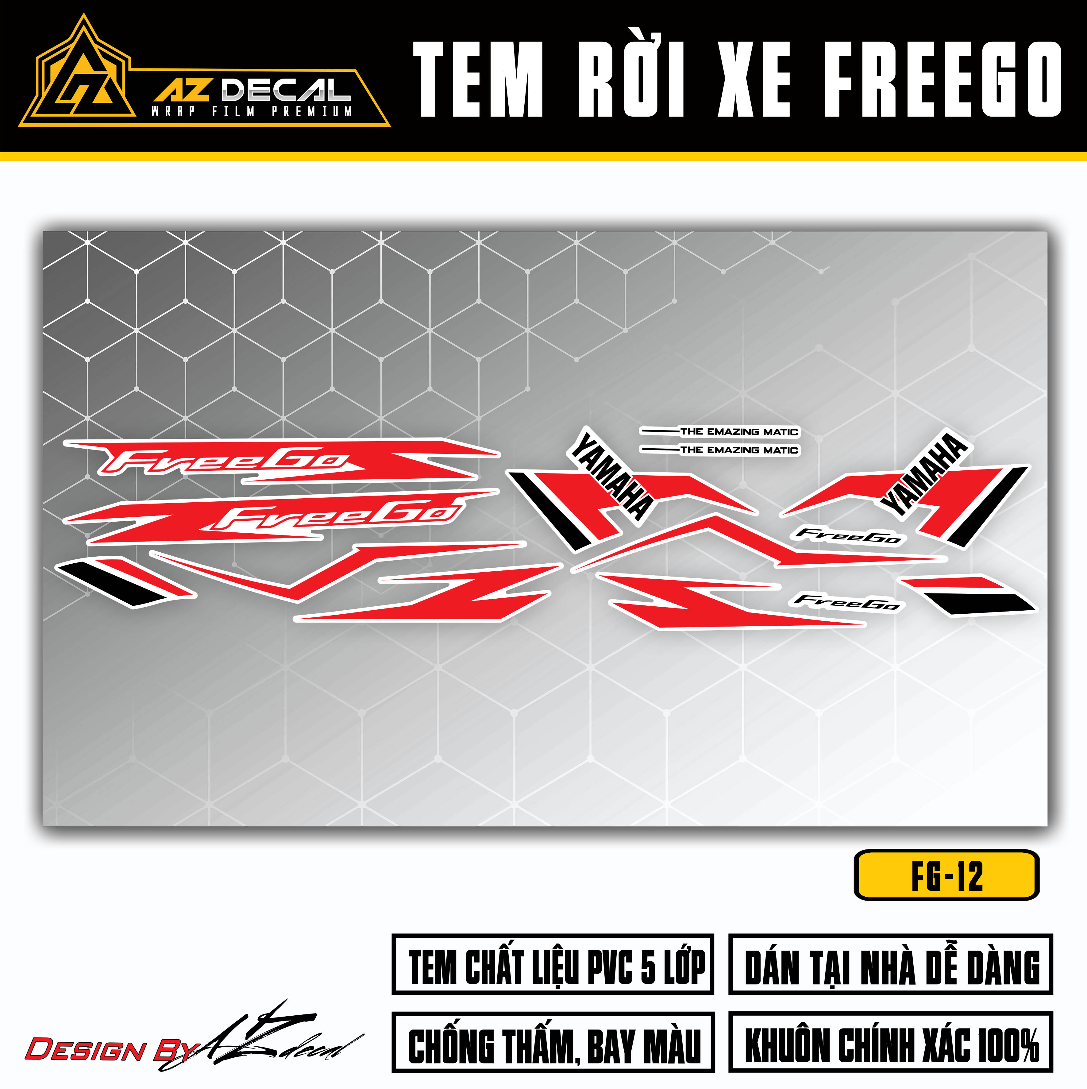 Mẫu decal xe FreeGo thiết kế theo yêu cầu