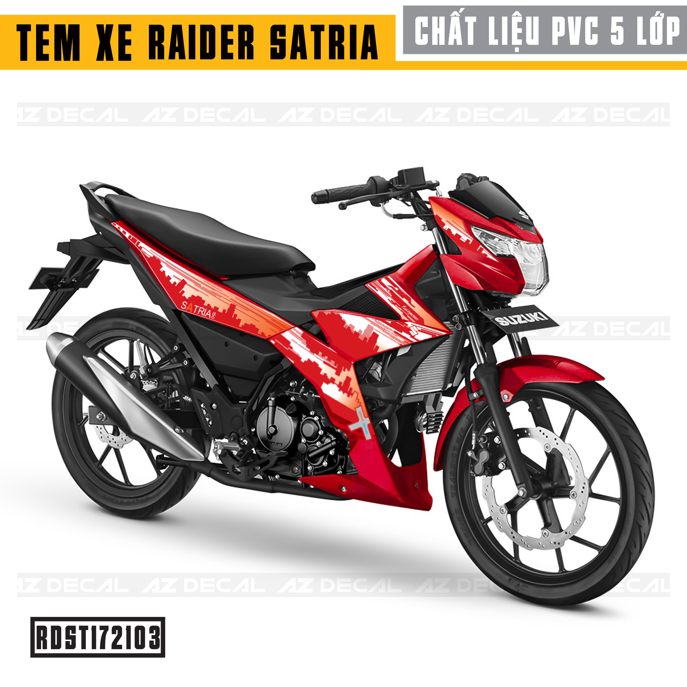 Tem xe Raider / Satria đỏ - Mẫu City