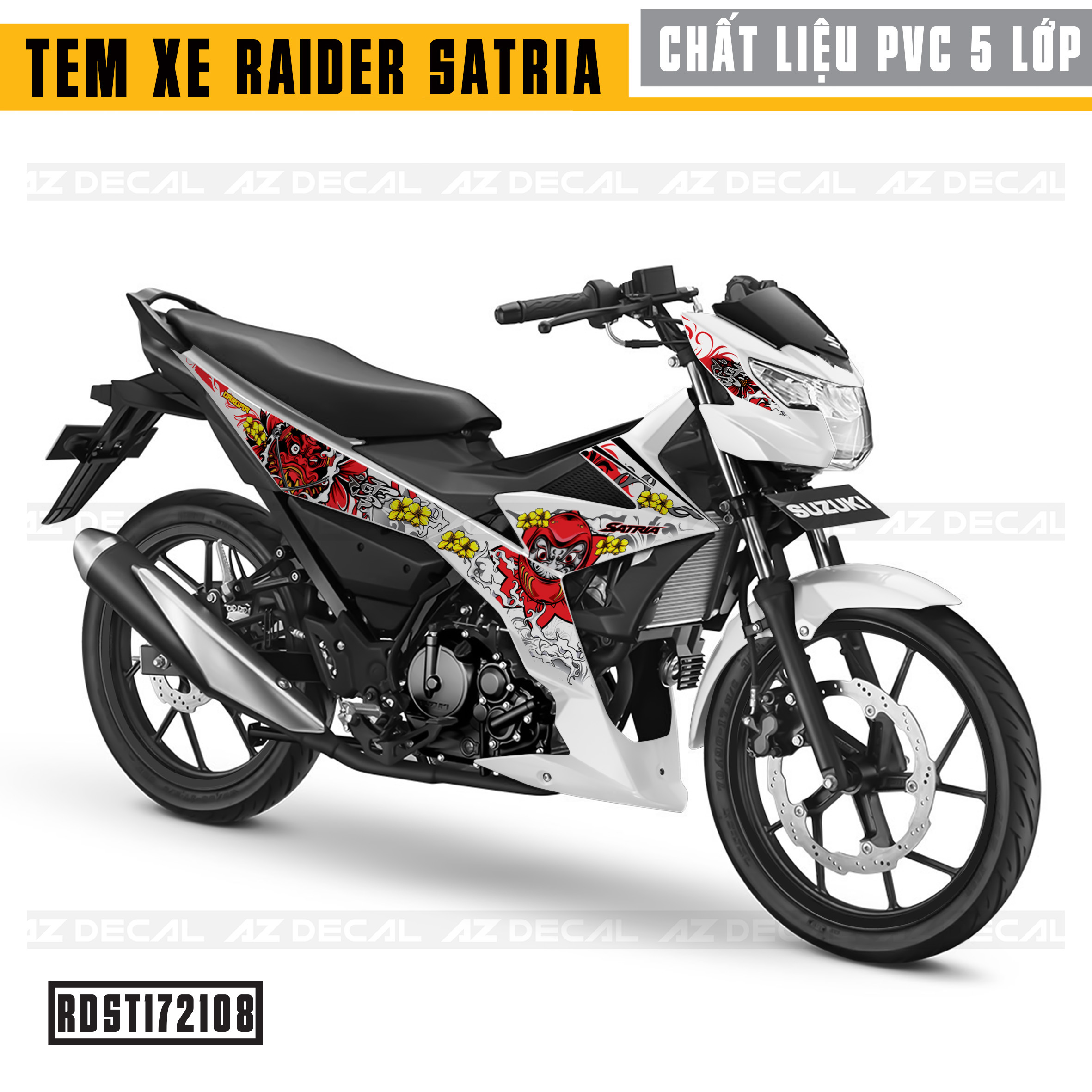 Tem Xe Suzuki Raider mẫu 09 - Xe Trắng