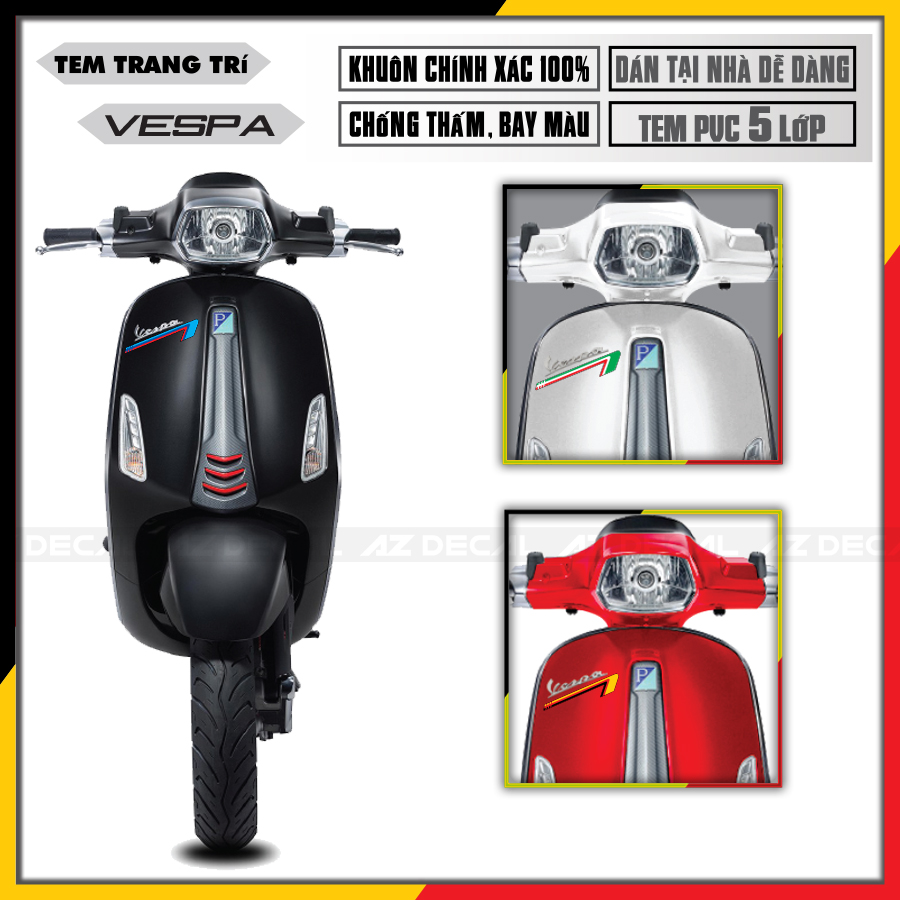 Tem Xe Vespa | 014 | Thiết Kế S-Line 2 Mặt nạ xe