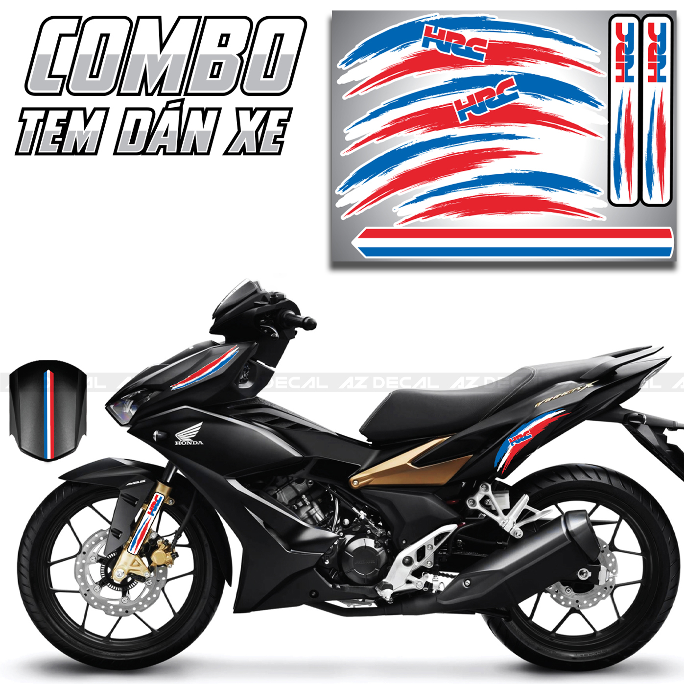 Tem dán xe chủ đề Honda racing đẹp