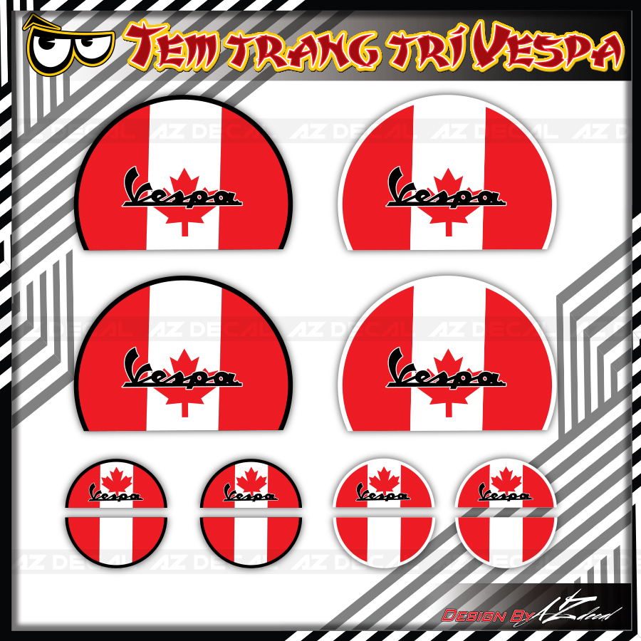 các miếng tem xe Vespa mẫu 012 Canada