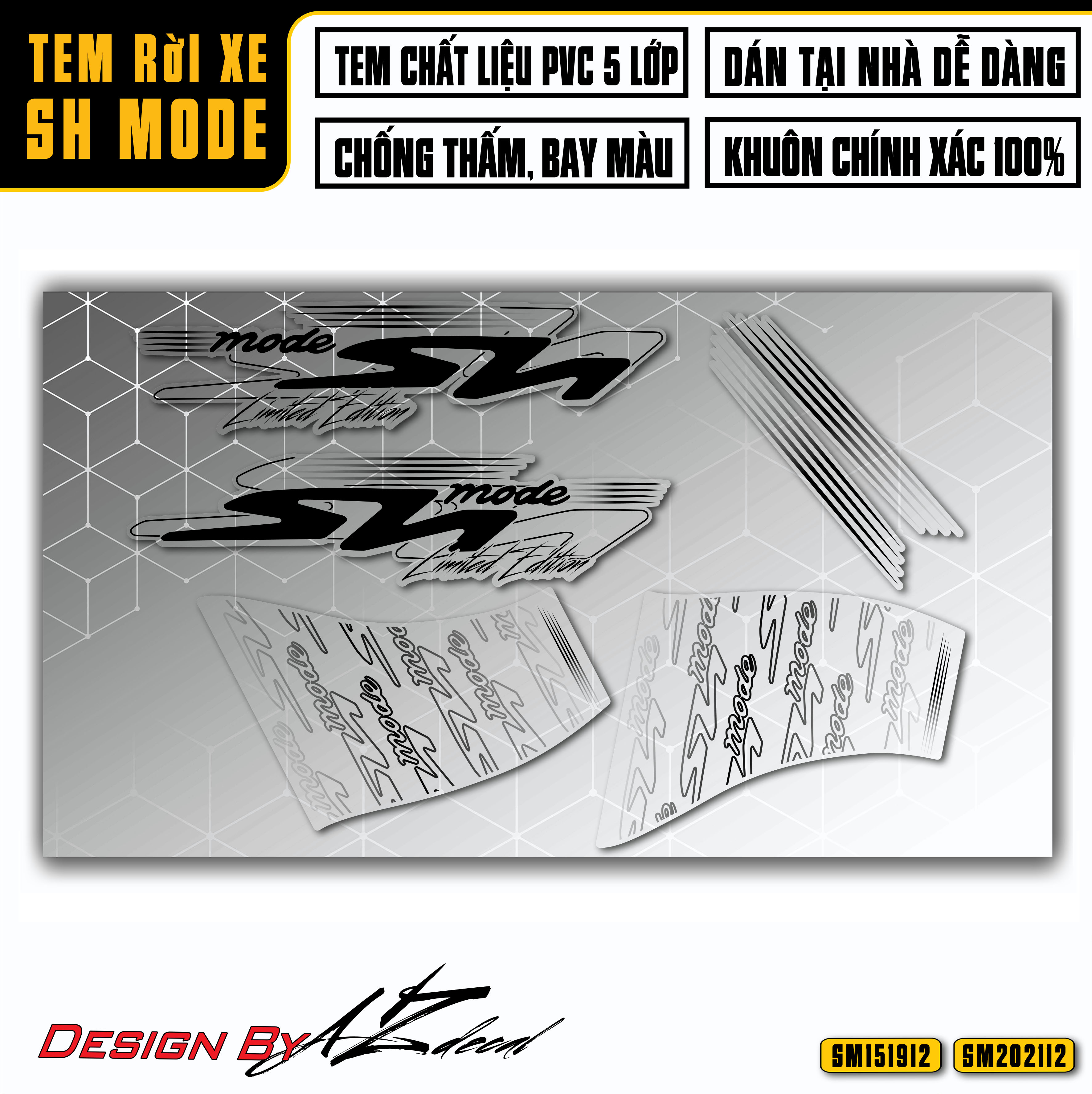 Tem xe SH Mode Limited Edition (tem đen nền trong suốt)