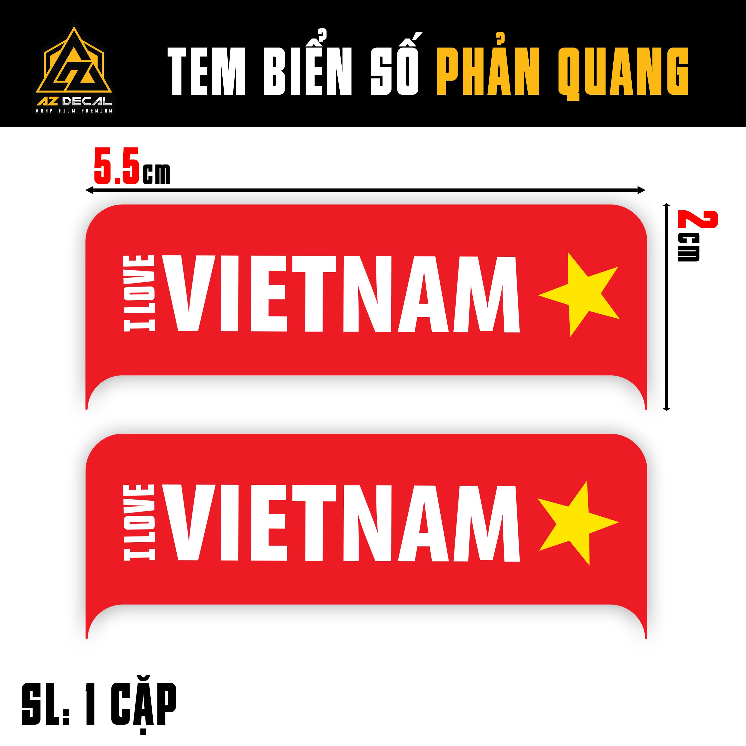 Kích thước tem phản quang dán biển số xe máy