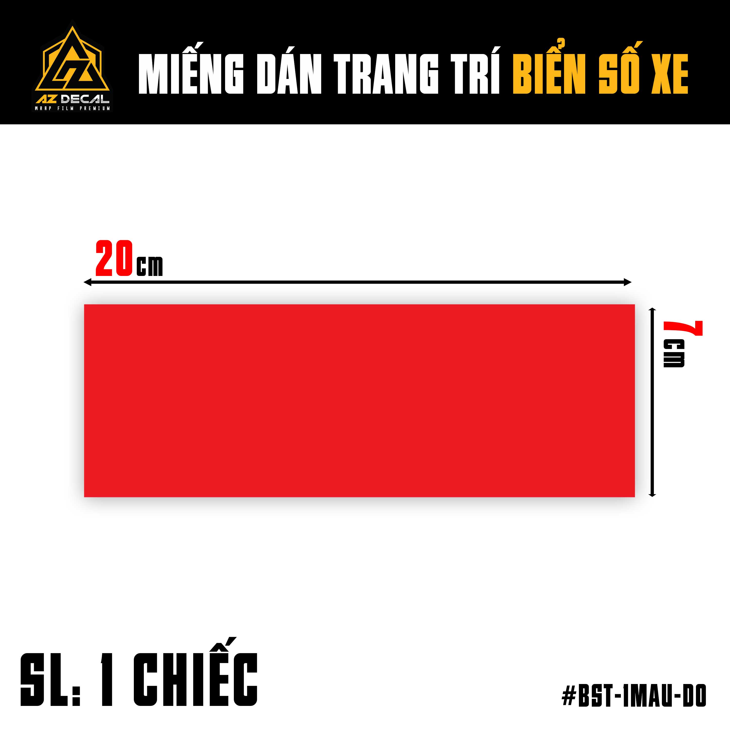 Kích thước decal dán nửa biển số xe máy