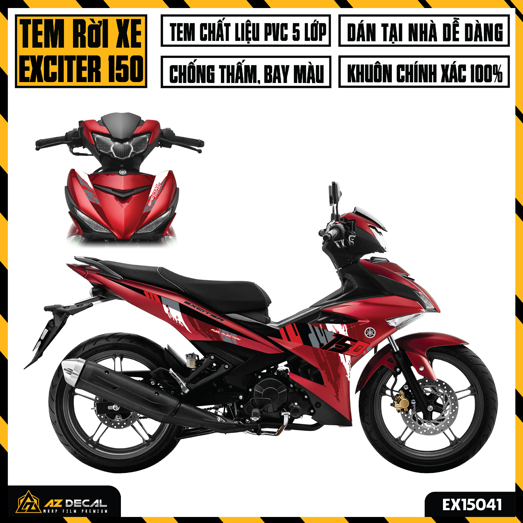 Tem rời Ex 150 dán xe phong cách Malaysia