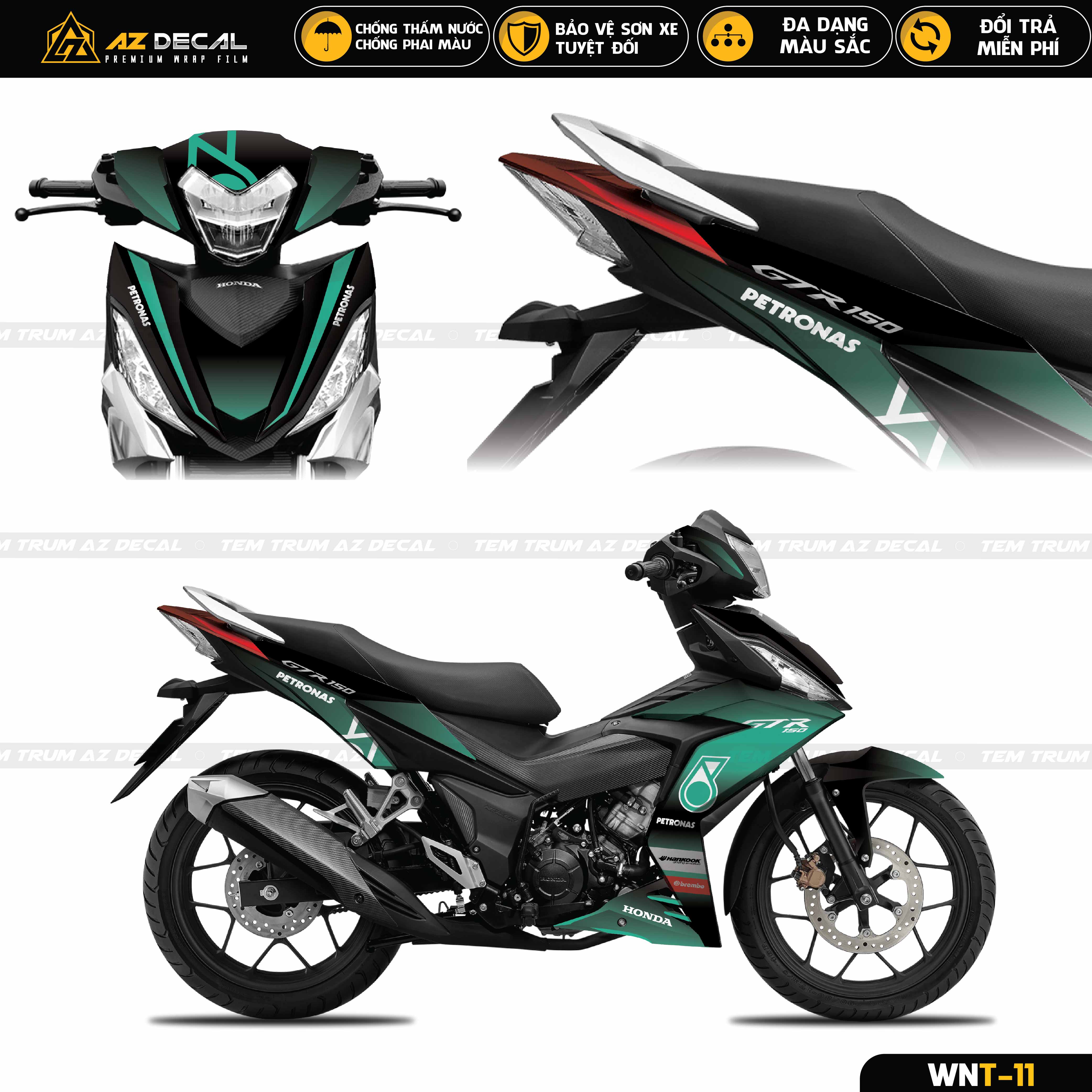 Mẫu decal dán xe Winner 150 đẹp Petronas