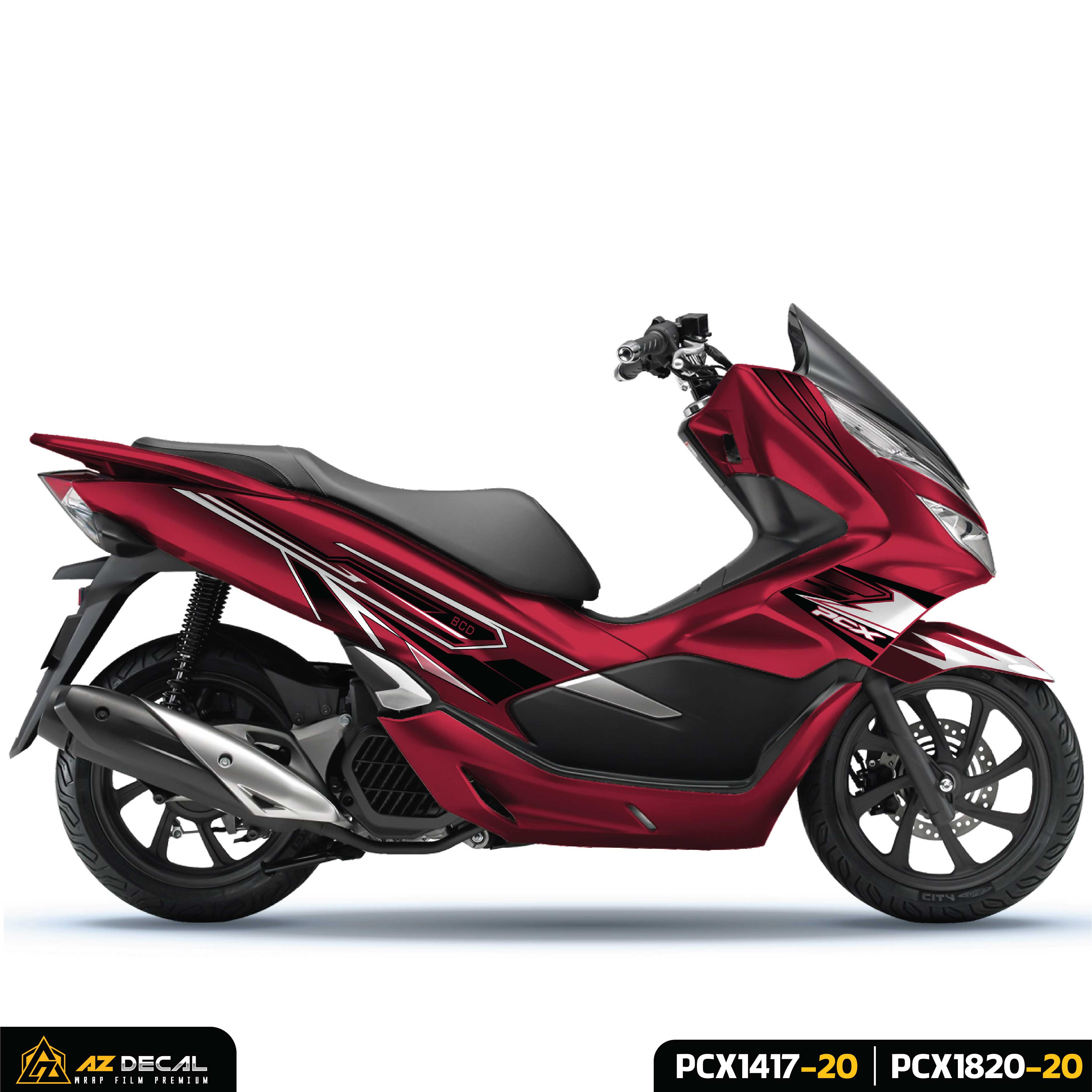 Tem xe PCX cao cấp thiết kế đẹp dán xe sơn đỏ