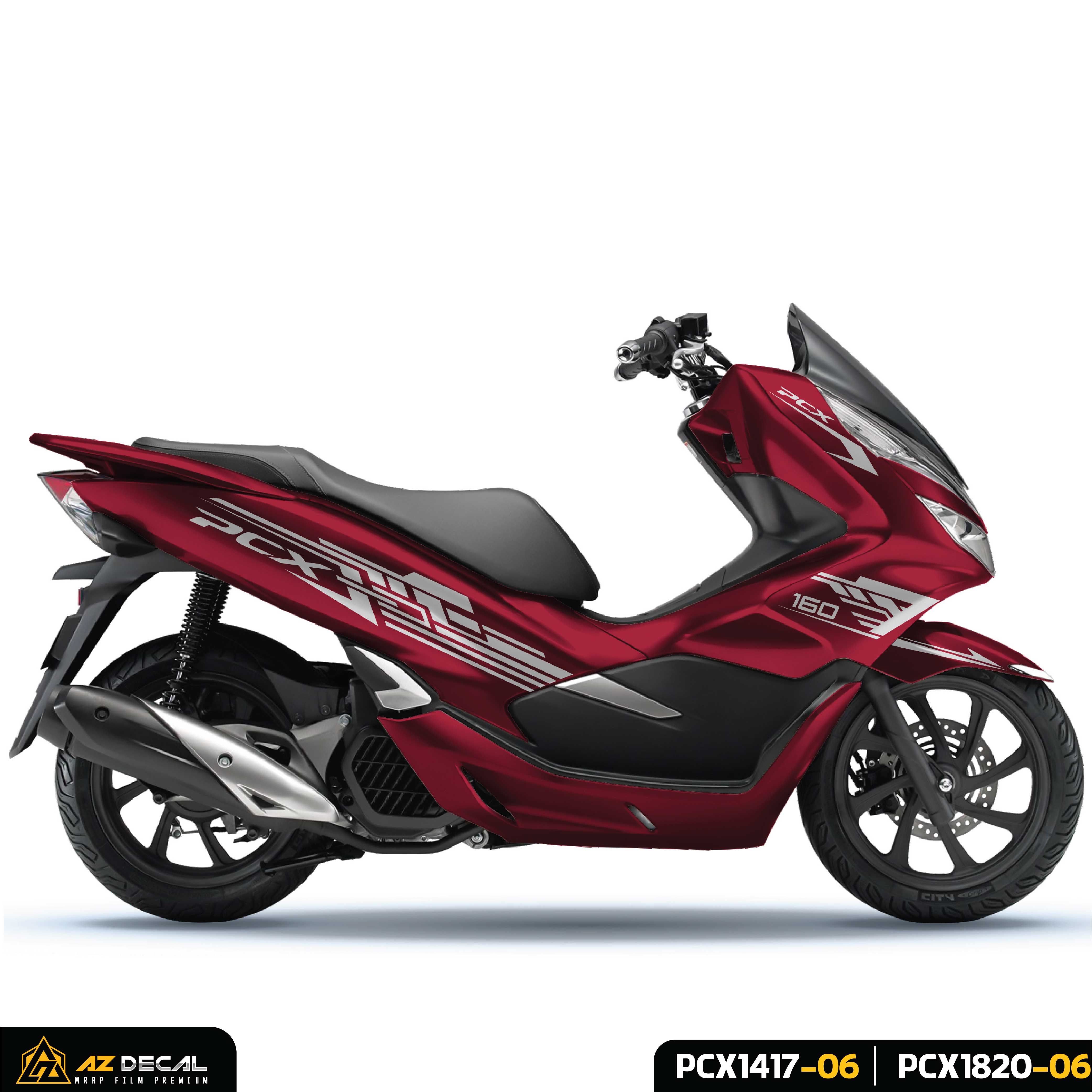 Tem dán xe PCX màu đỏ trắng đẹp thiết kế hiện đại