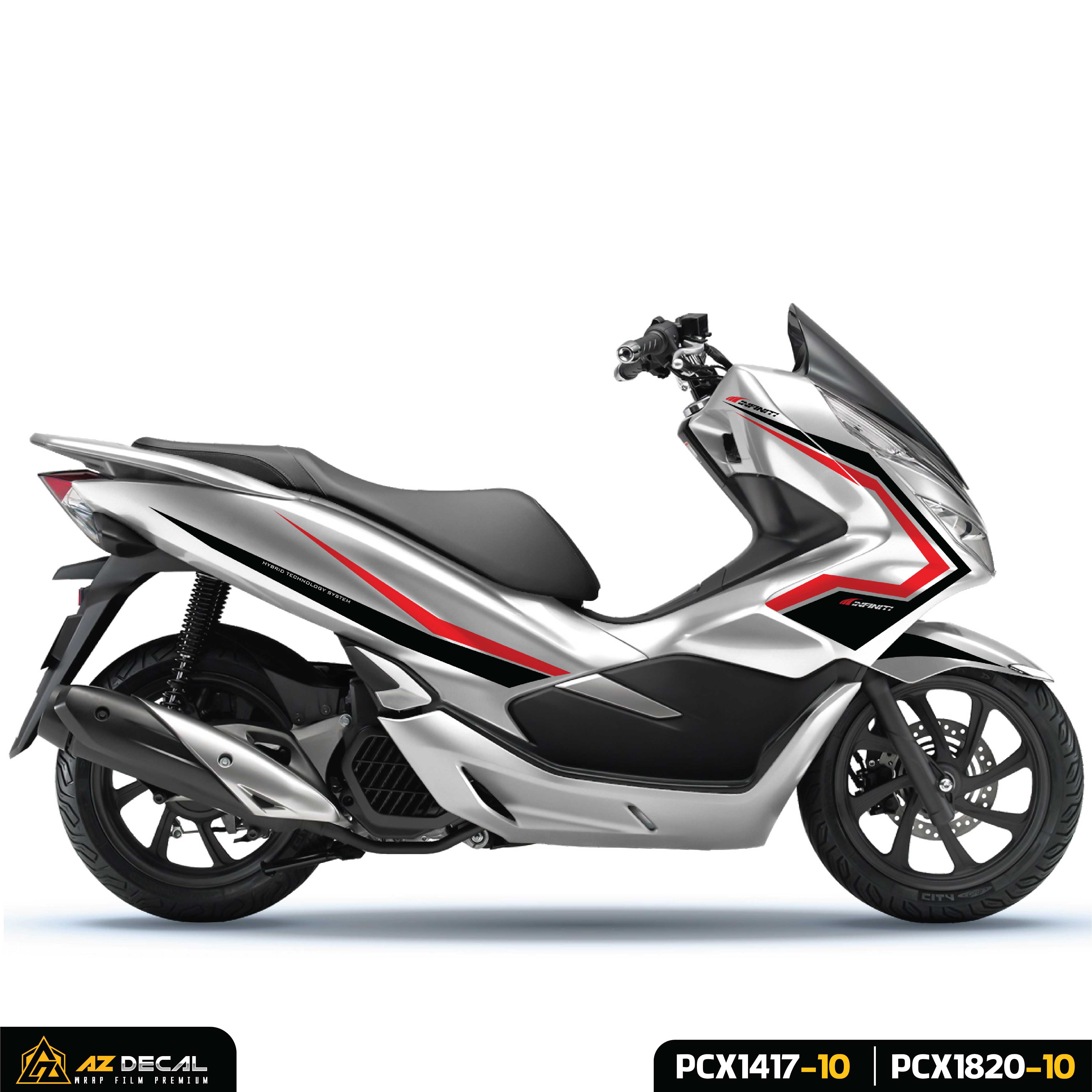 Tem dán xe PCX màu đen đỏ trắng cao cấp