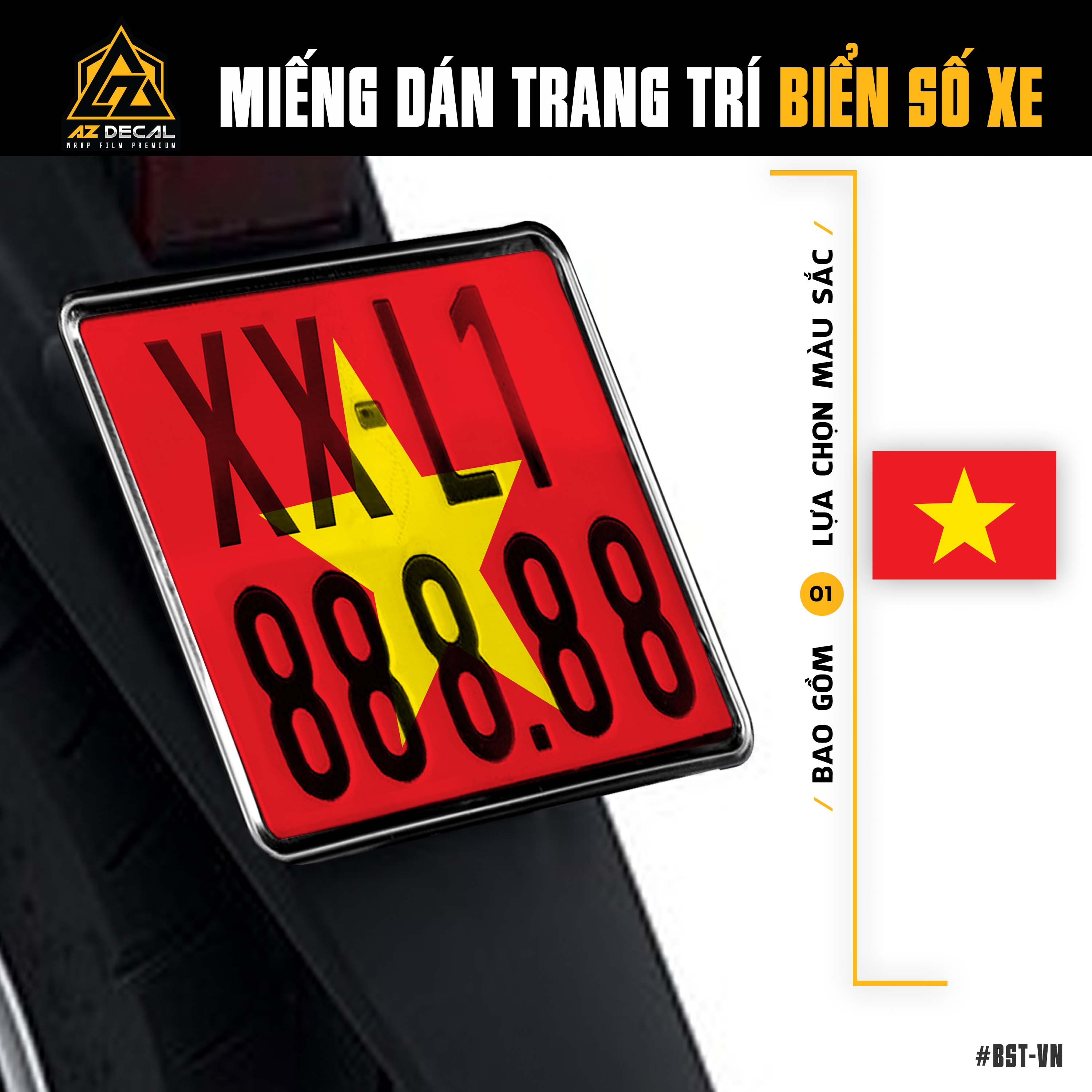 Decal dán biển số xe máy, xe mô tô mẫu Việt Nam