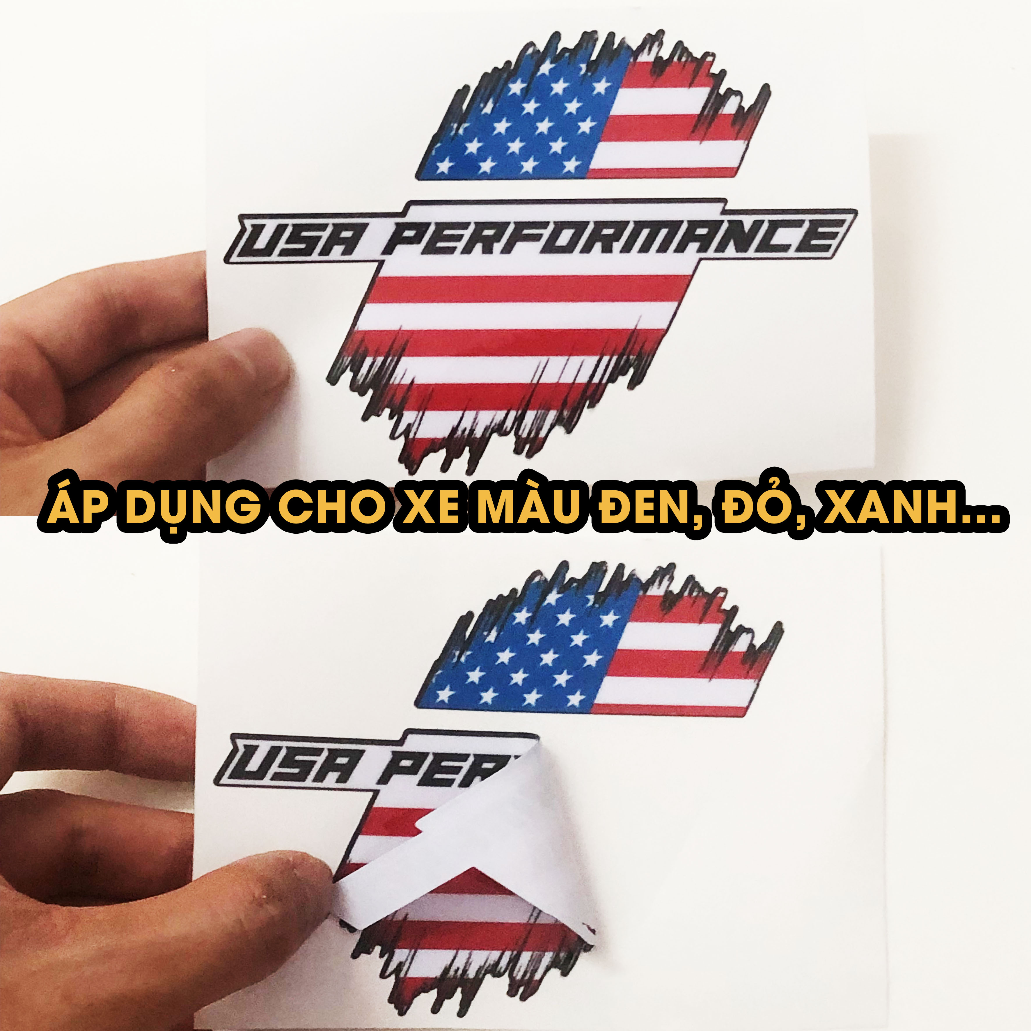 Decal in trắng USA Performance