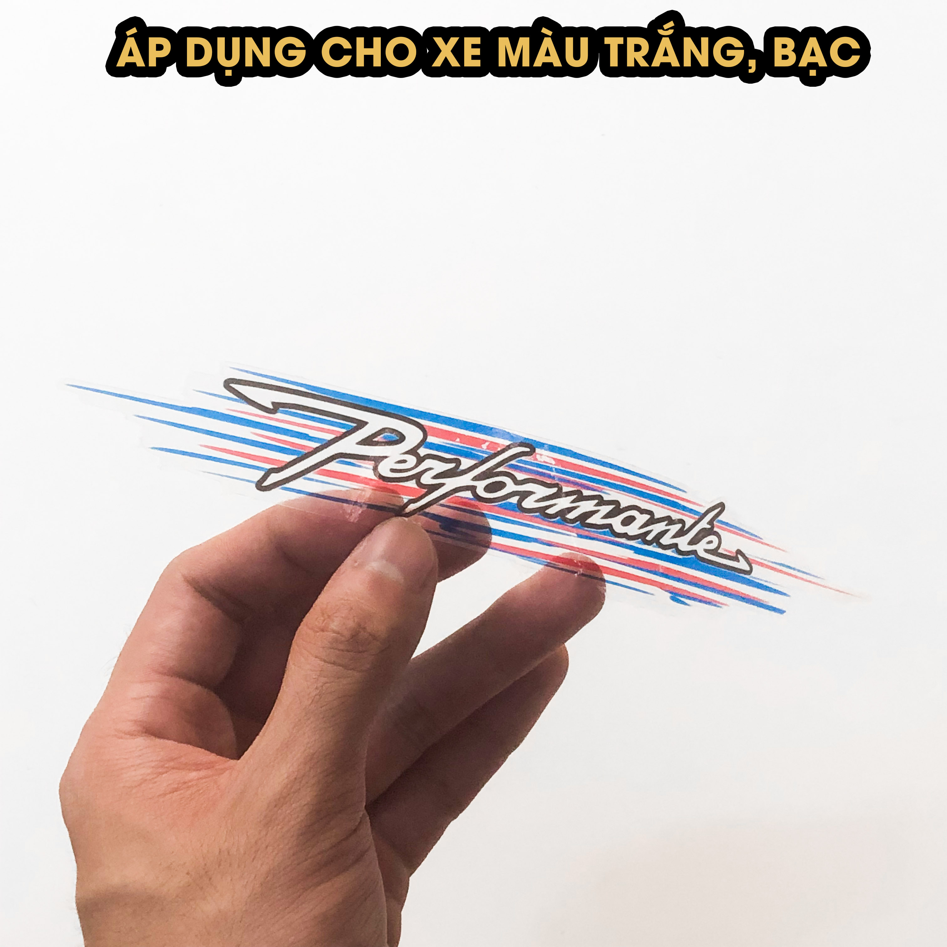 Tem chữ Performance cờ Pháp decal trong