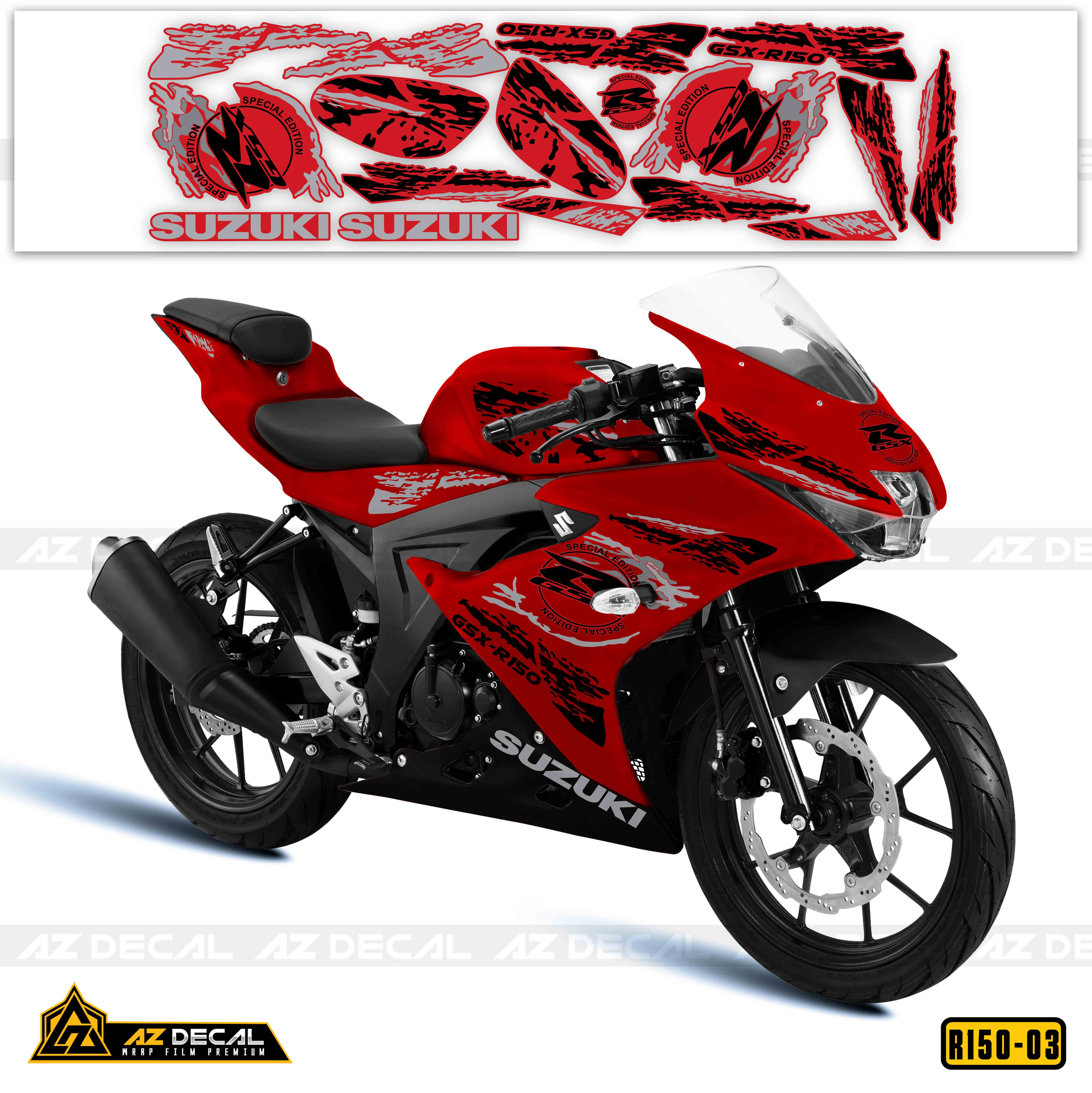 Tem GSX-R150 đỏ đen phong cách Special Edition