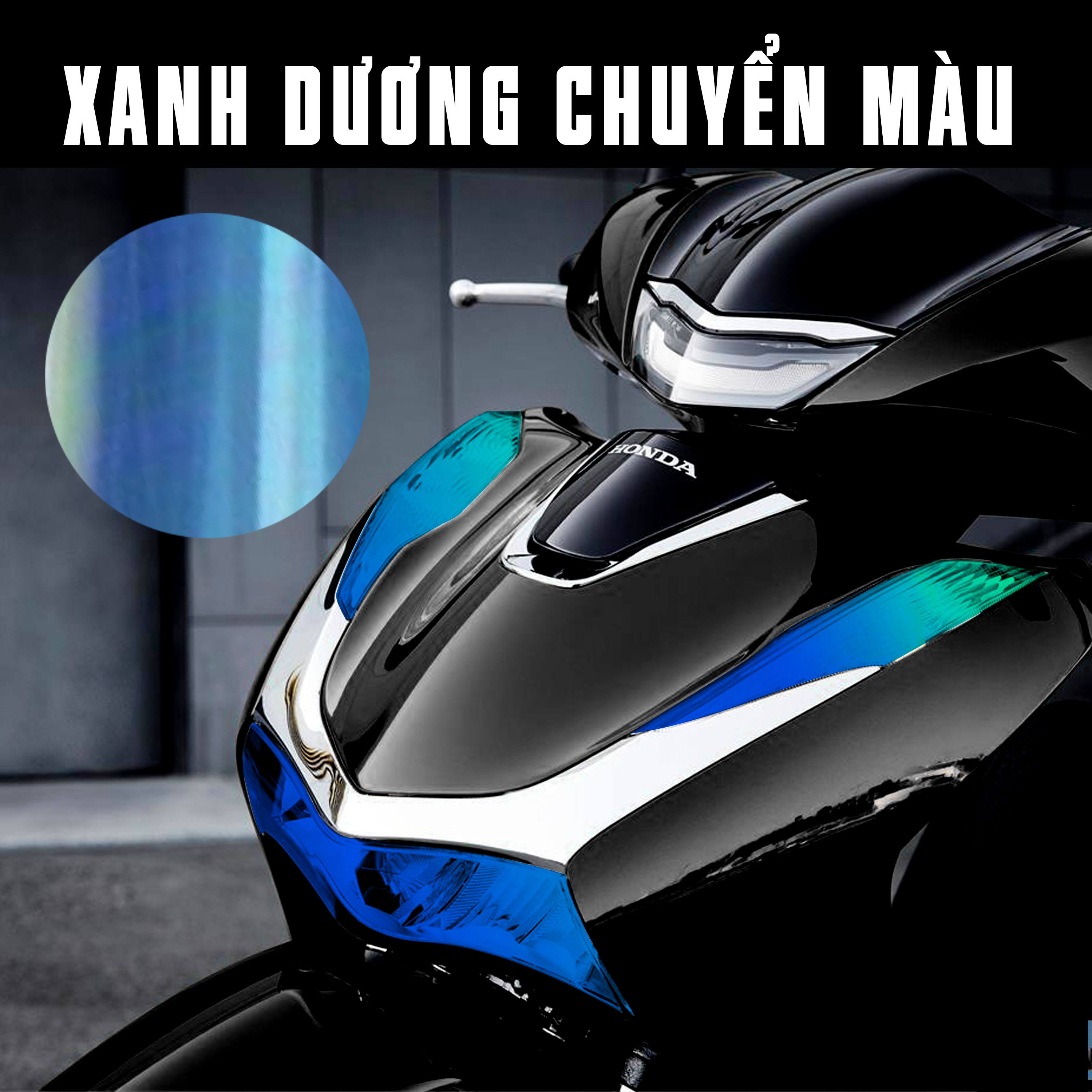 Miếng dán đèn xe SH 2020 - 2021 màu xanh dương