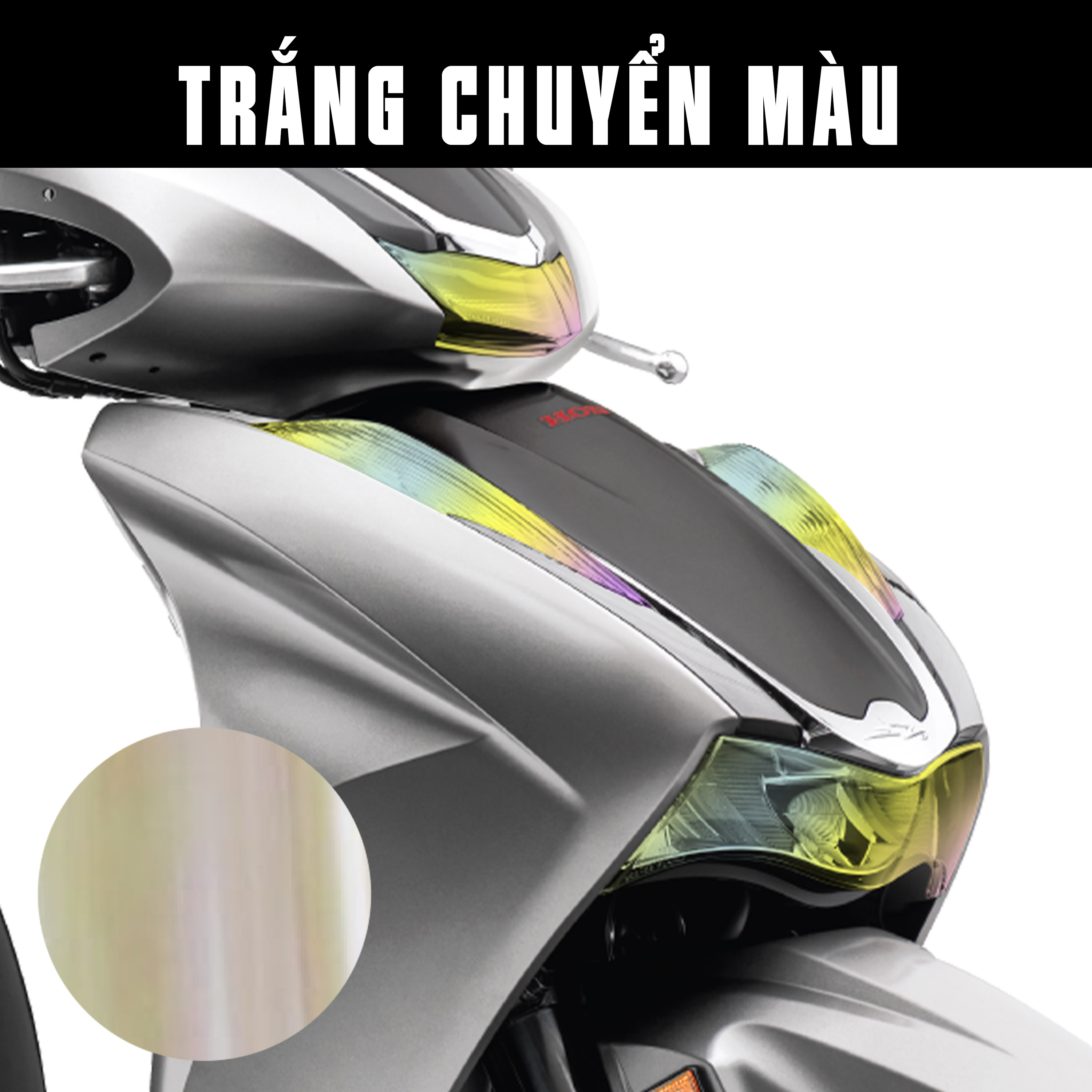 Decal dán xe SH 350i màu trắng chuyển màu