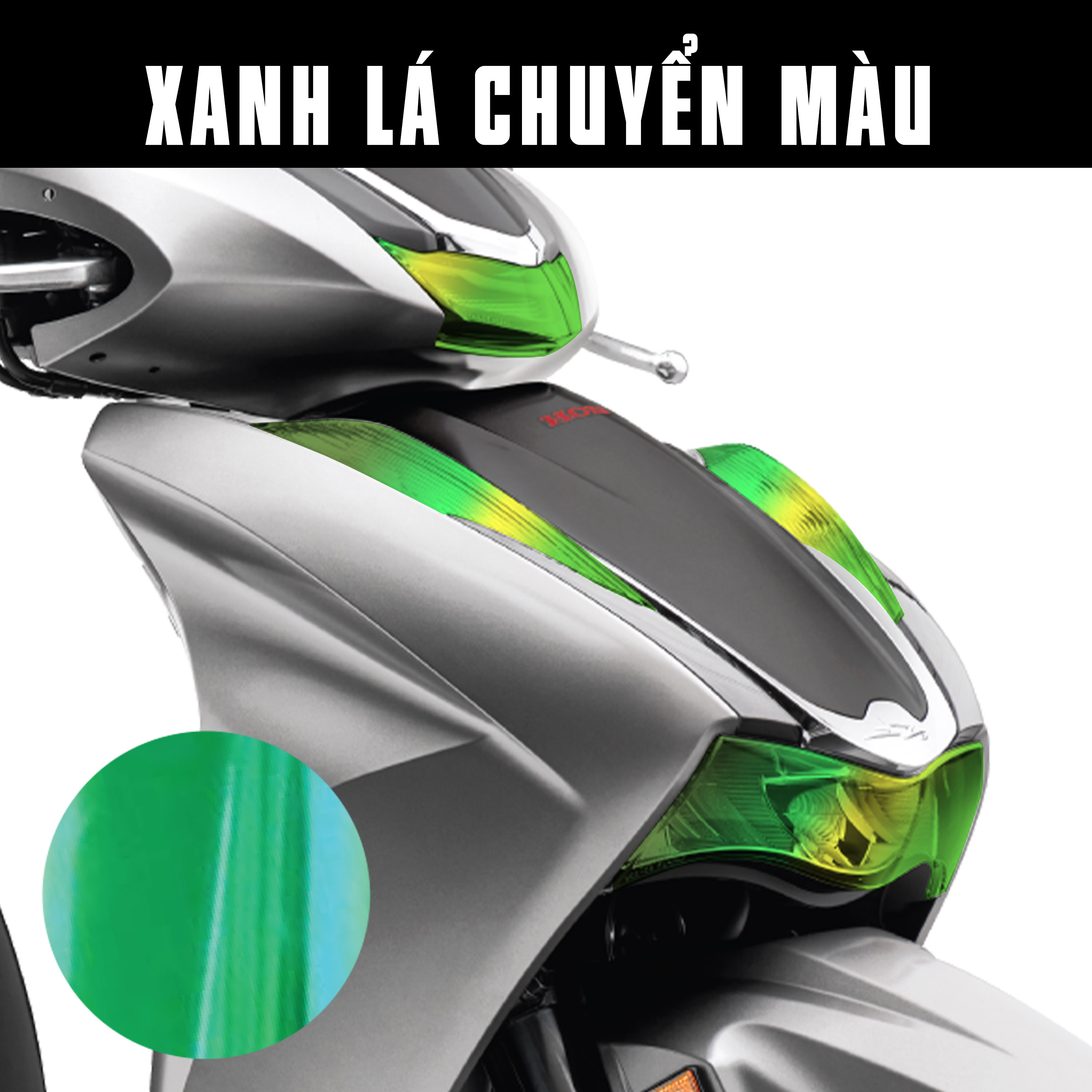 Decal dán đèn xe SH 350i màu xanh lá đẹp