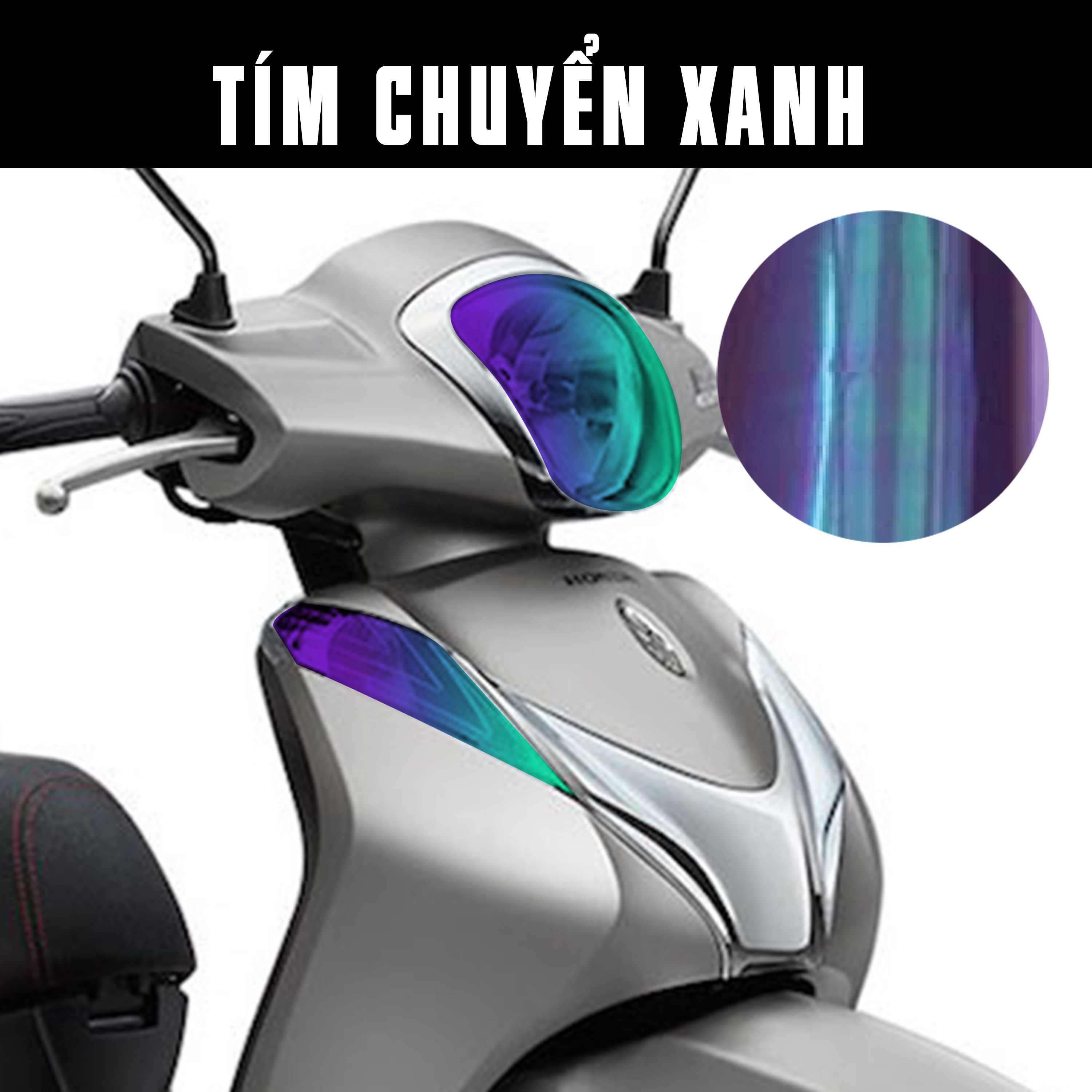 Dán tem xe SH mode màu tím chuyển xanh 2015 - 2019