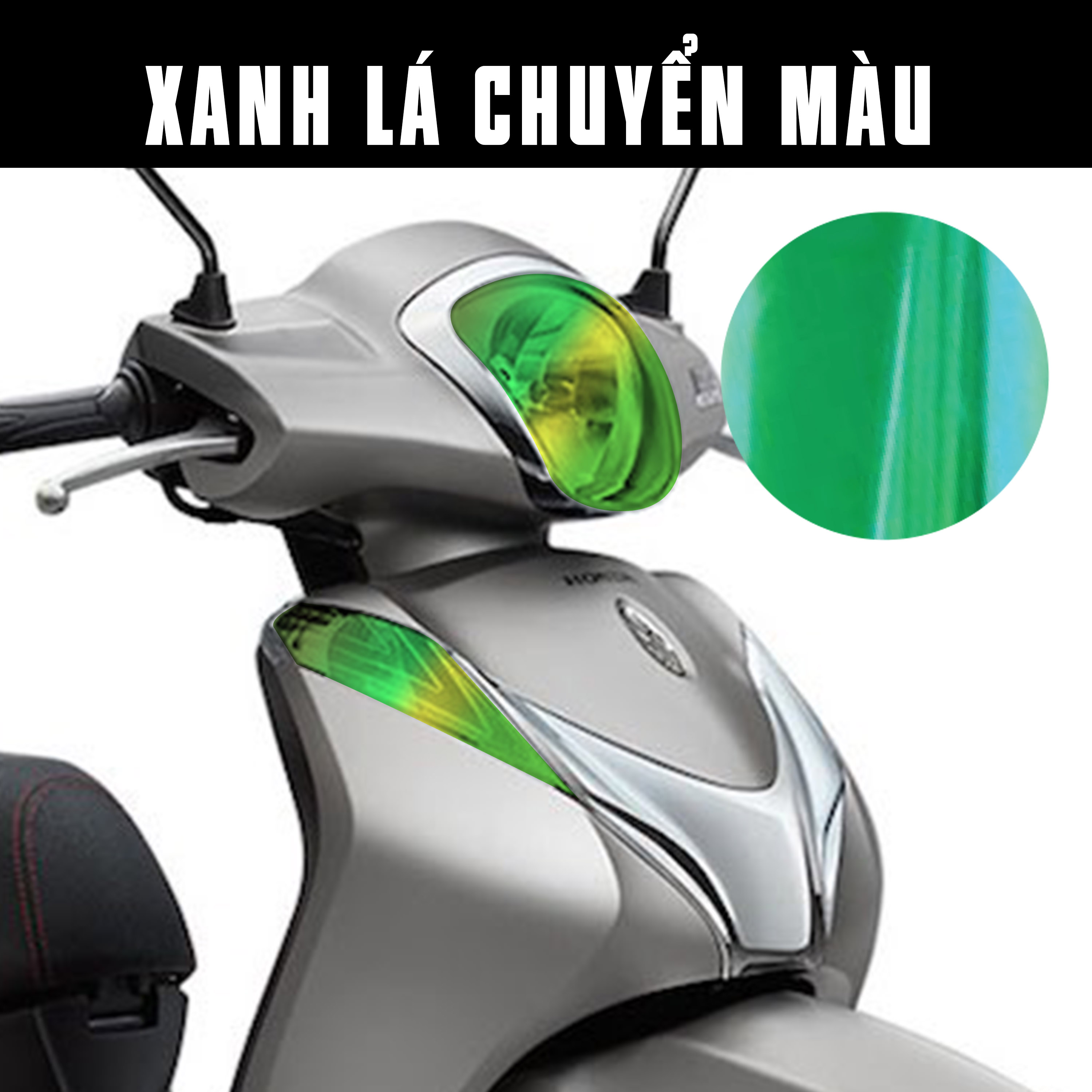 Decal dán choá đèn xe SH Mode màu xanh lá