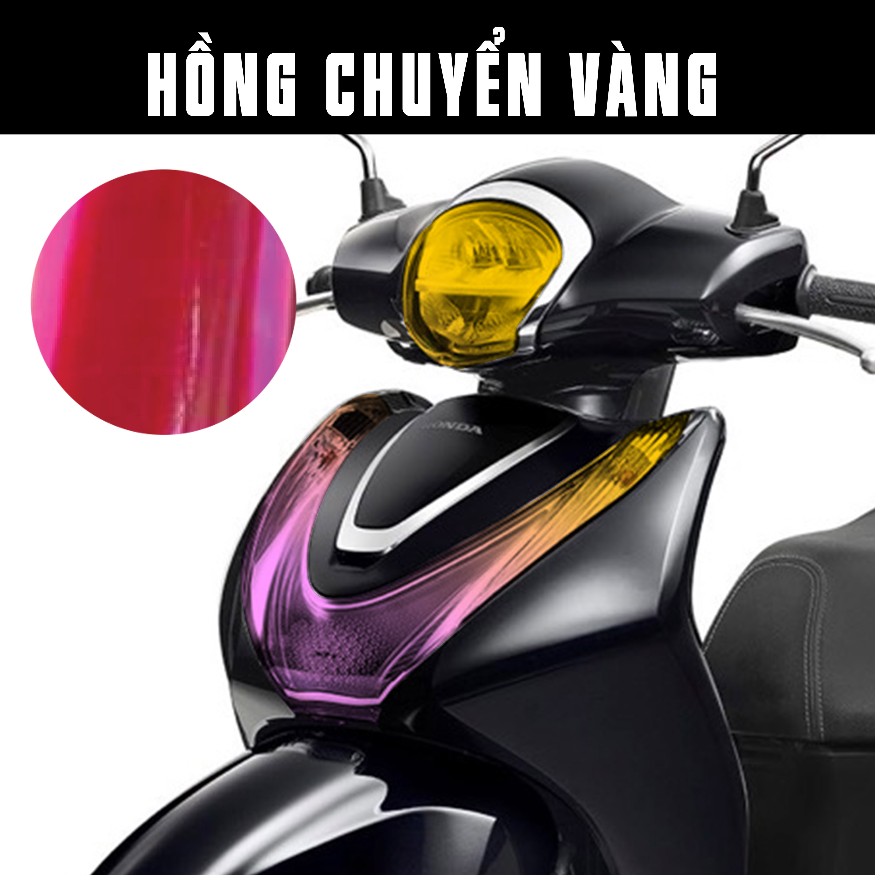 Dán decal đèn xe SH Mode 2020 - 2021 màu hồng