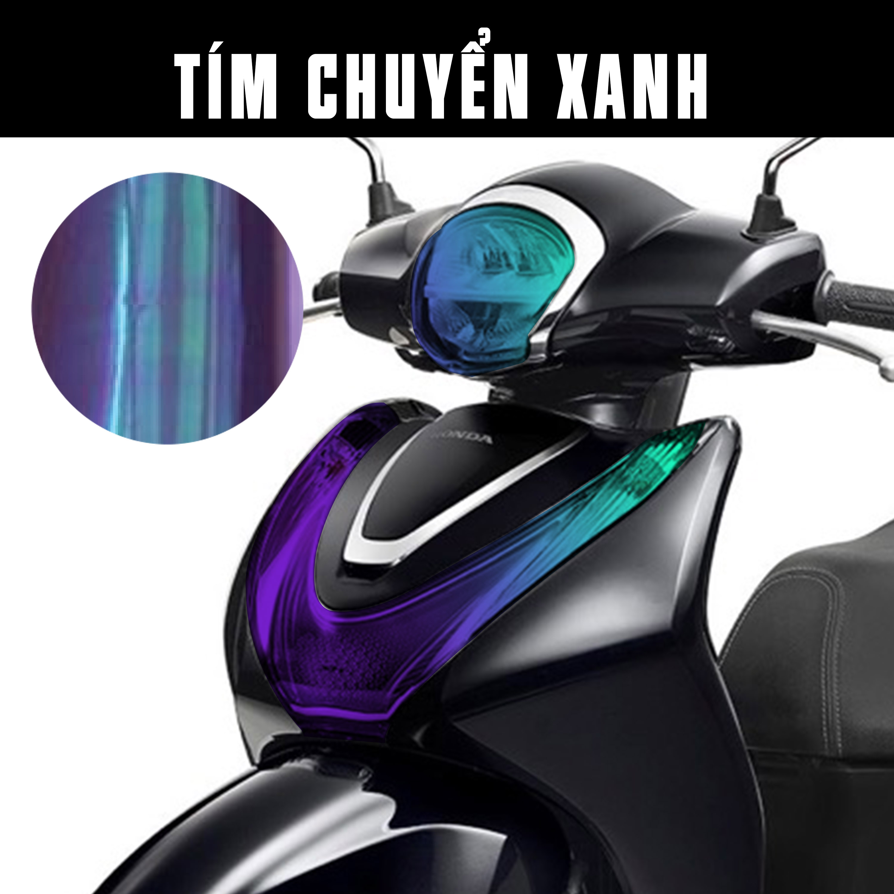 Phim titanium dán đèn xe SH mode 2020 - 2021 màu tím