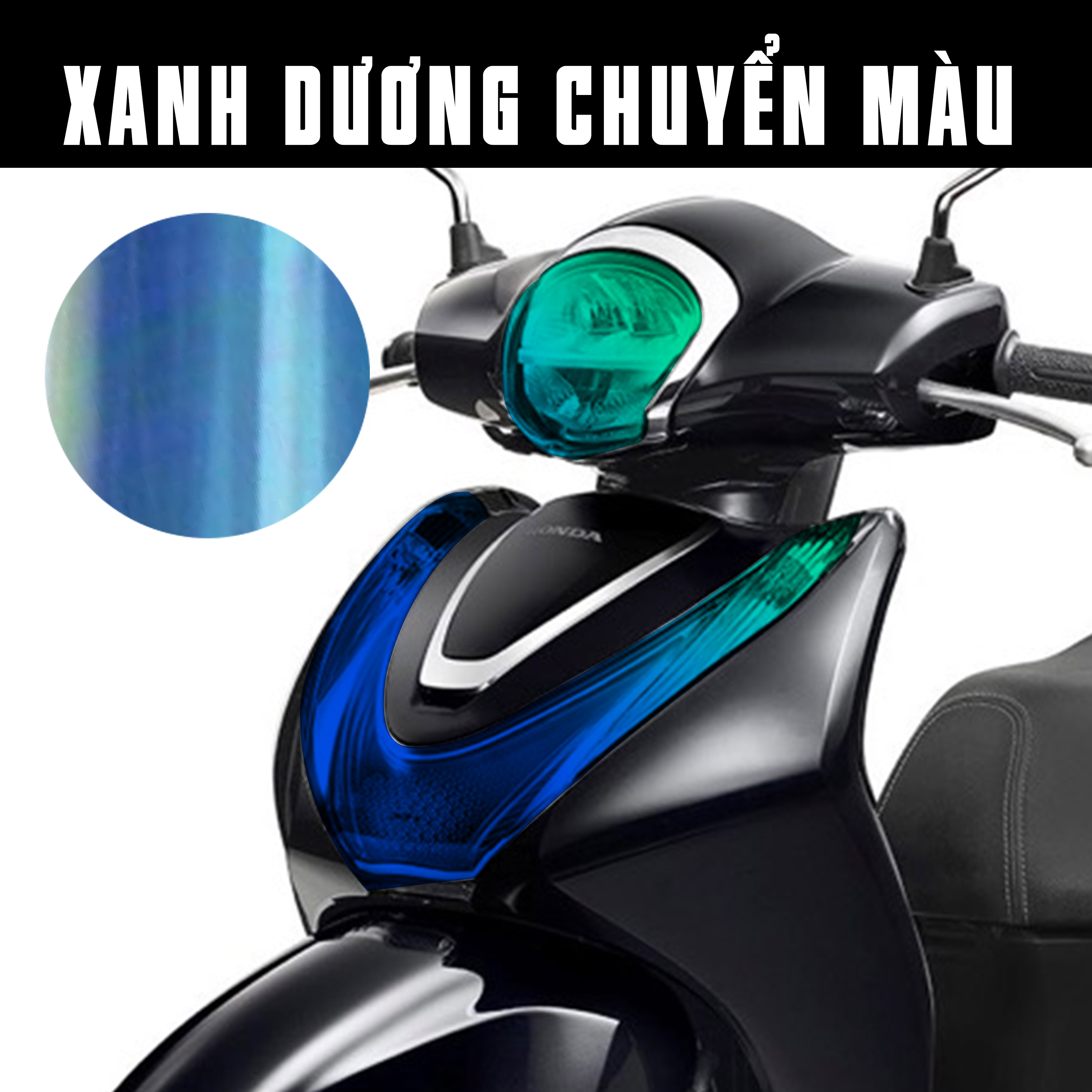 Phim dán choá đèn SH Mode 2020-2021 màu xanh dương