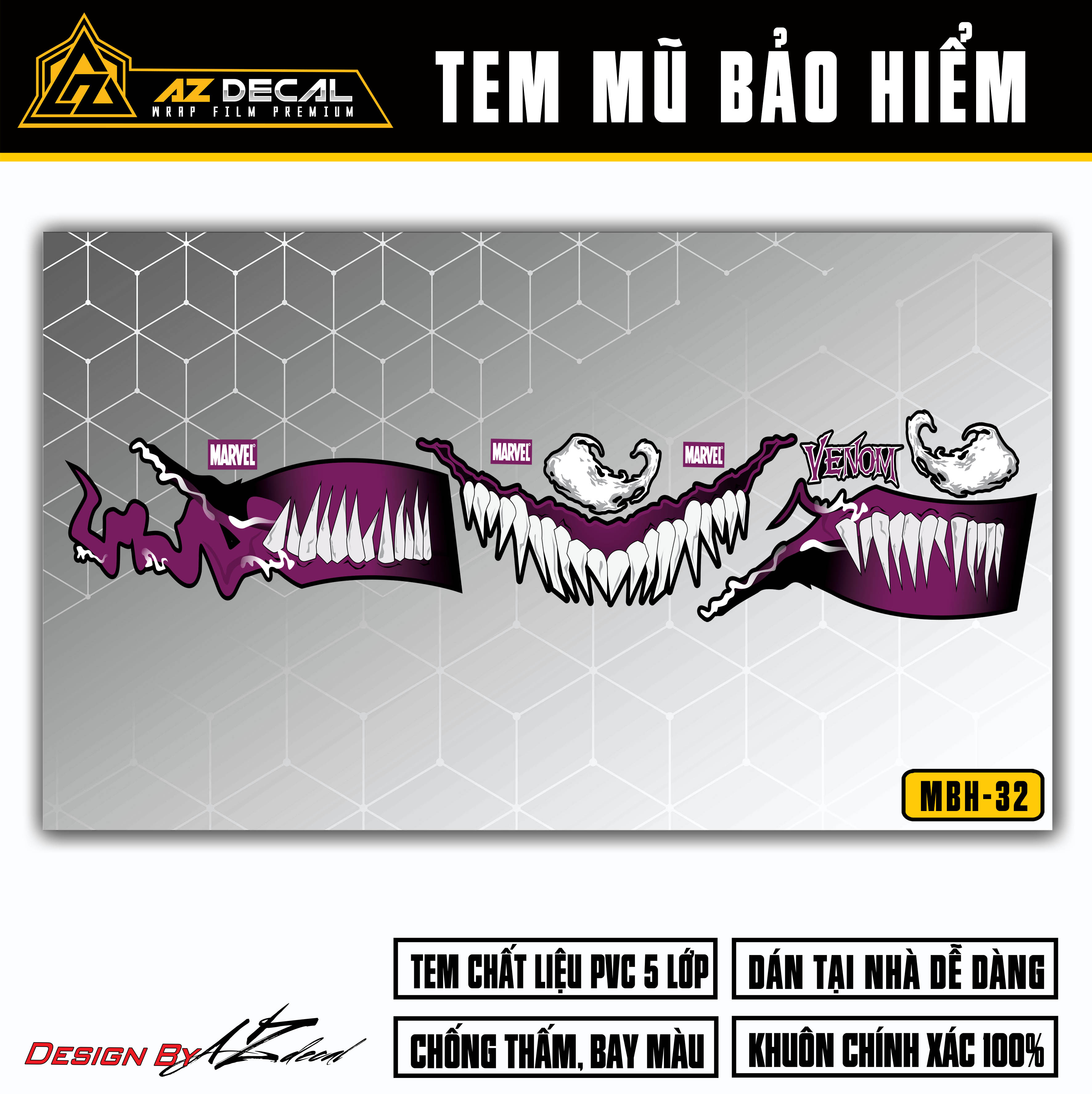 Tem Dán Mũ Bảo Hiểm Fullface Venom - MBH-32