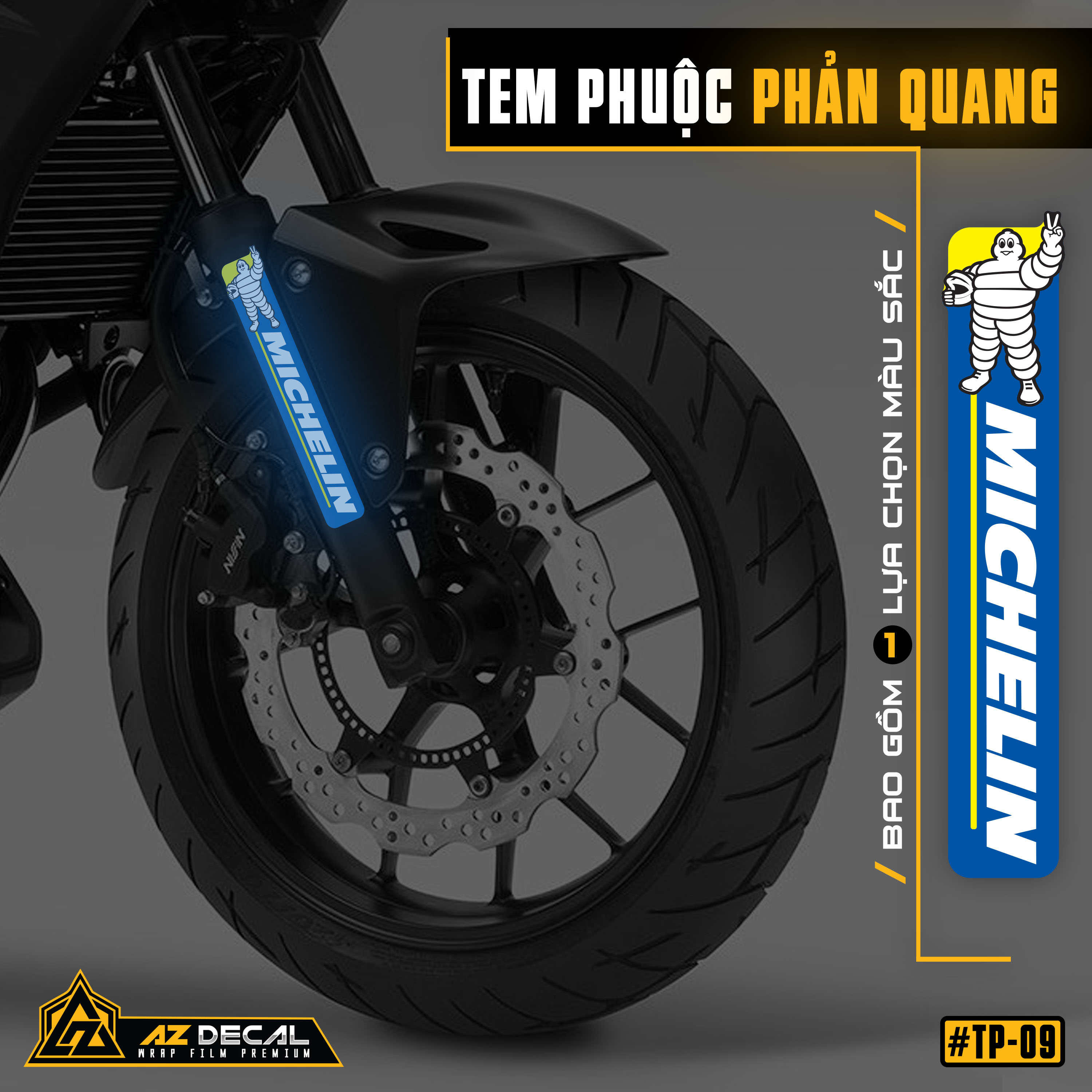 Tem phuộc phản quang mẫu Michelin