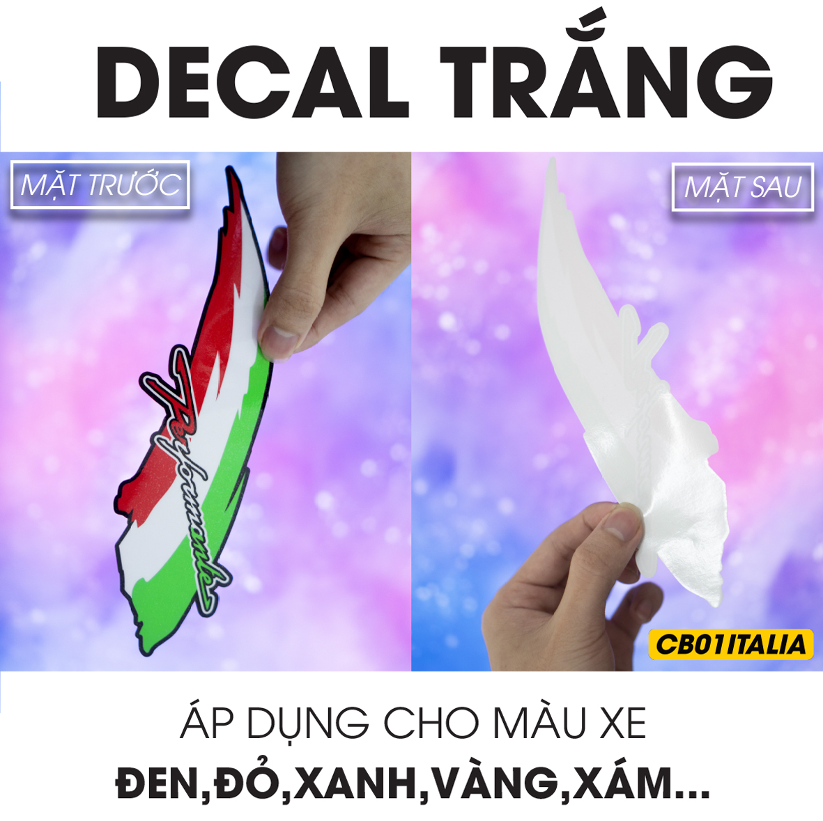 Decal in trắng mẫu CB01ITALIA