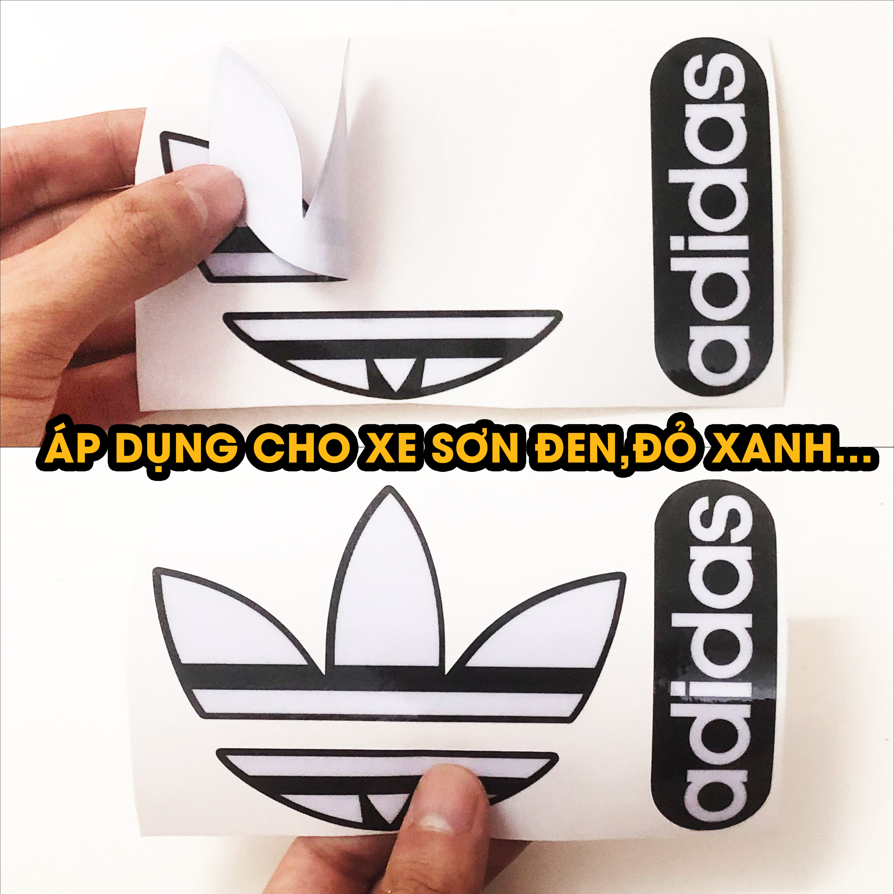 Decal ADIDAS01 mẫu trắng nền đen