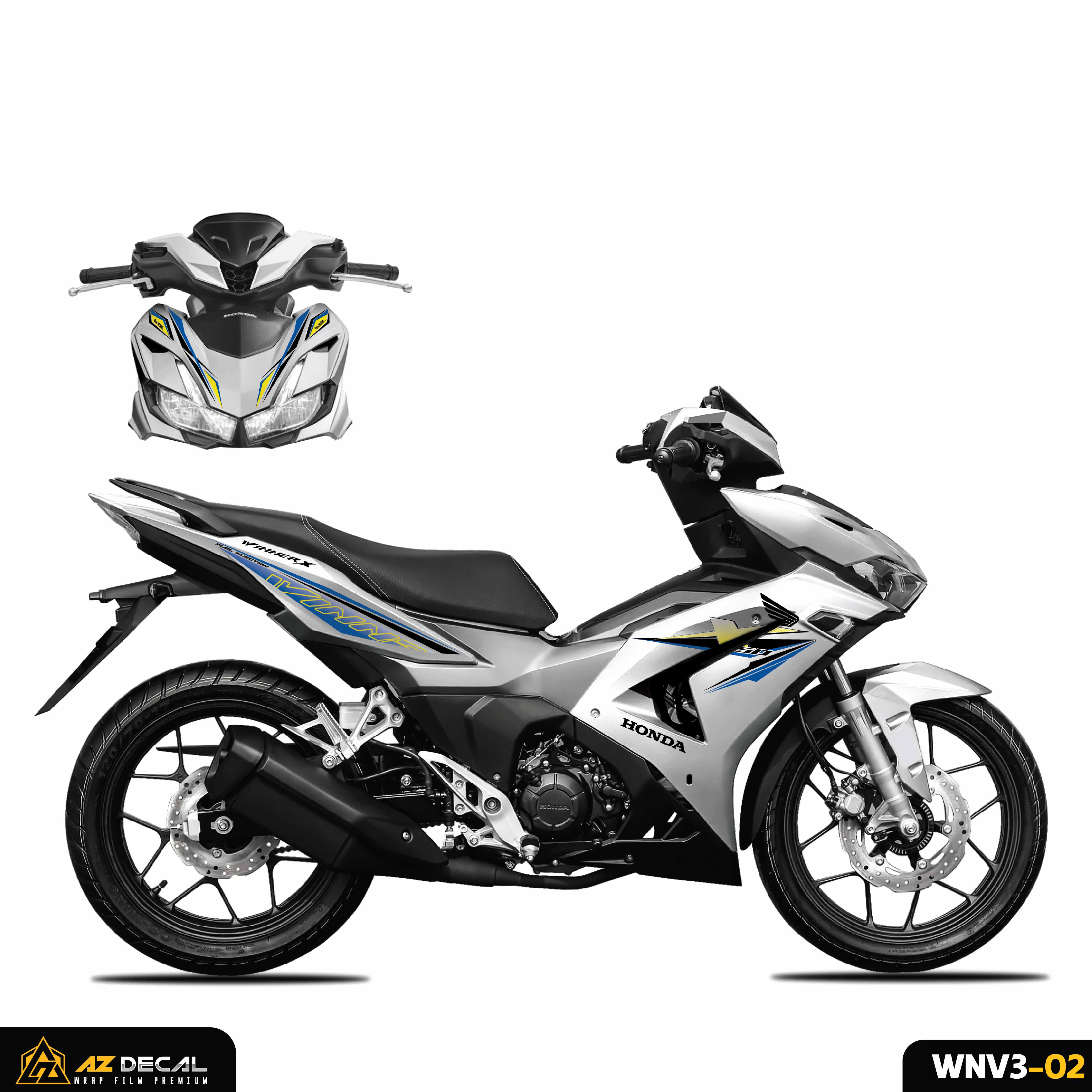 Dán decal xe Honda Winner V3 - Winner X 2022 màu trắng