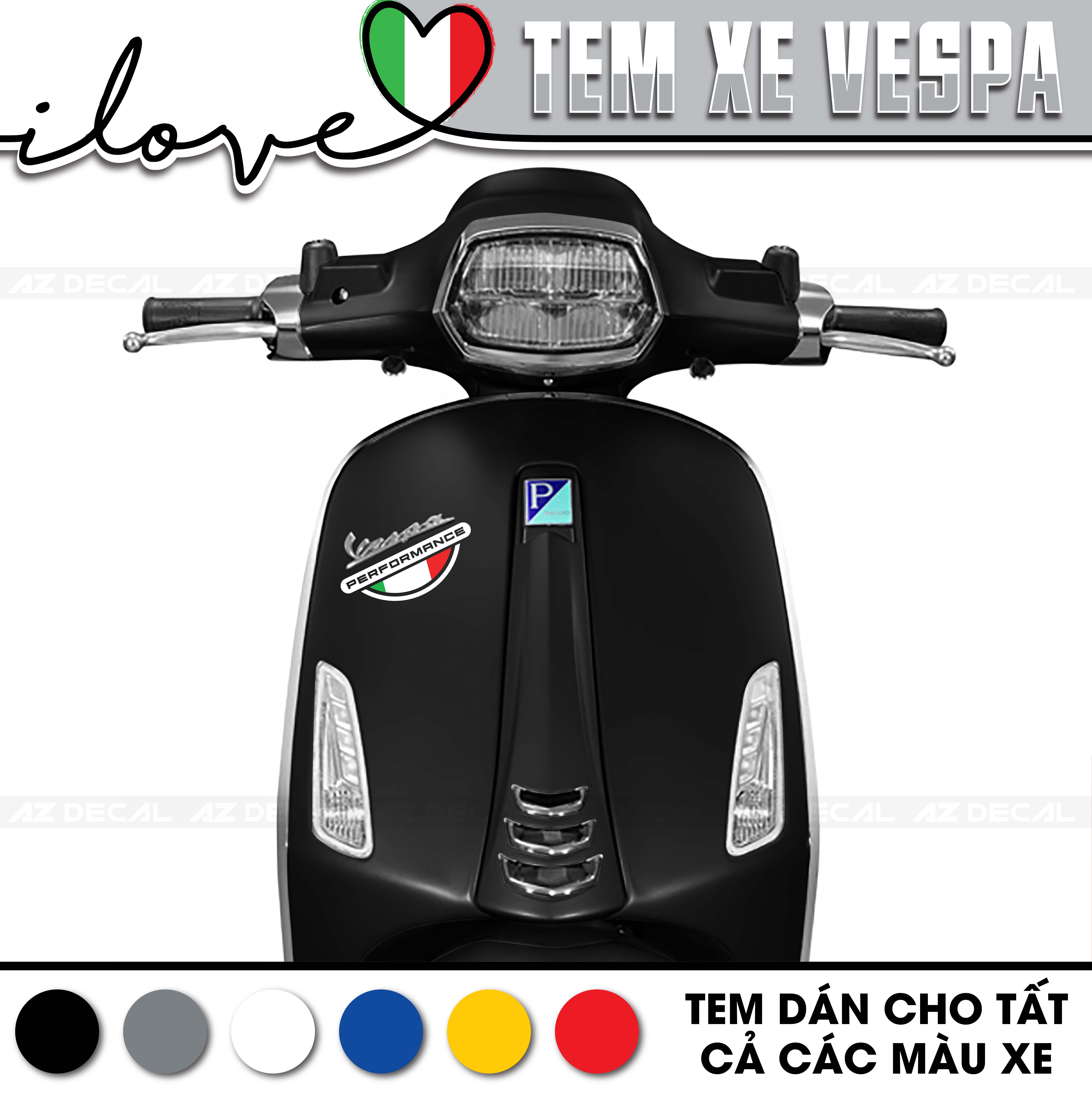 Tem xe Vespa tại Azdecal