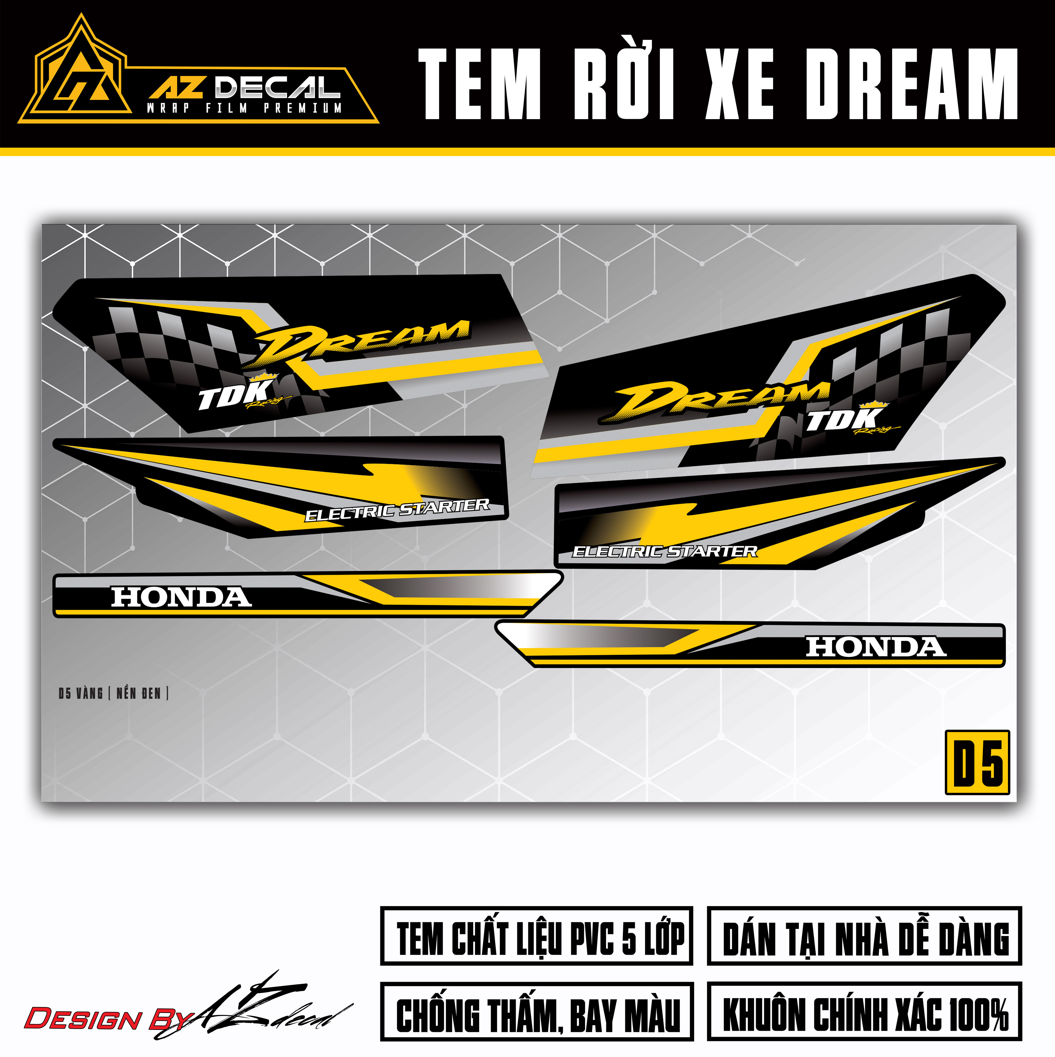 Tem Xe Dream | D5 | Mẫu TDK