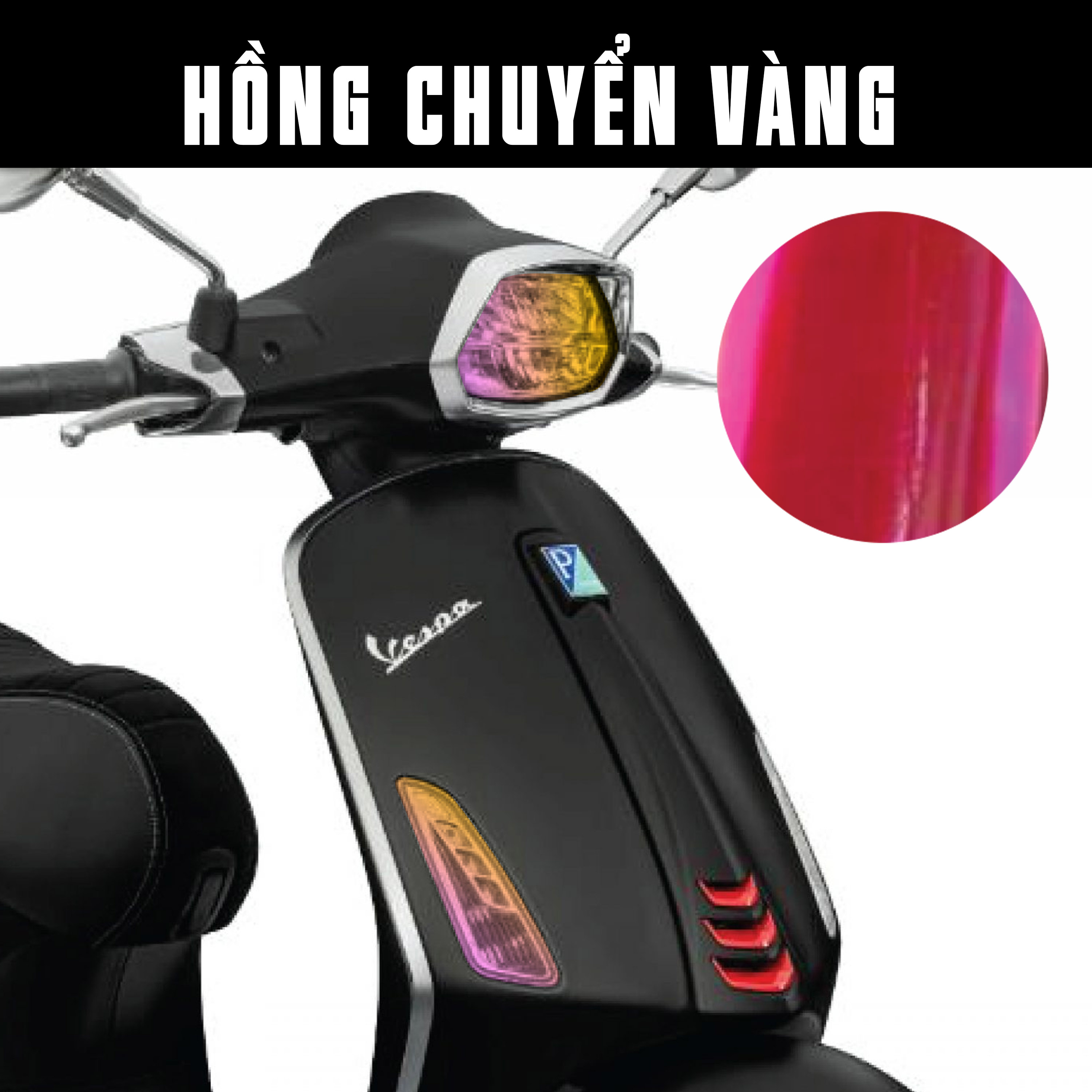 Decal dán xe Vespa Sprint màu hồng