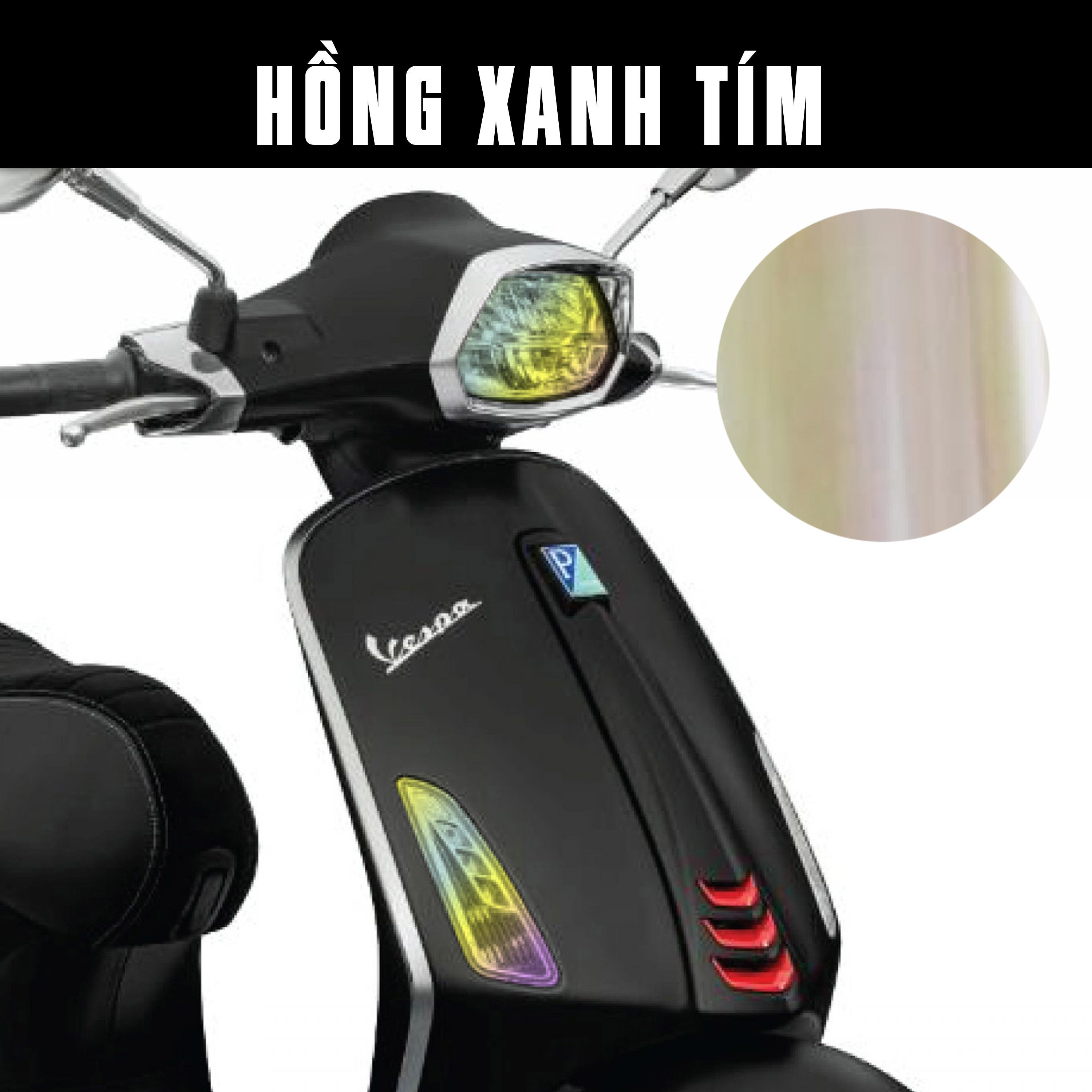 Decal holographic dán xe Vespa Sprint đèn pha đèn xi nhan