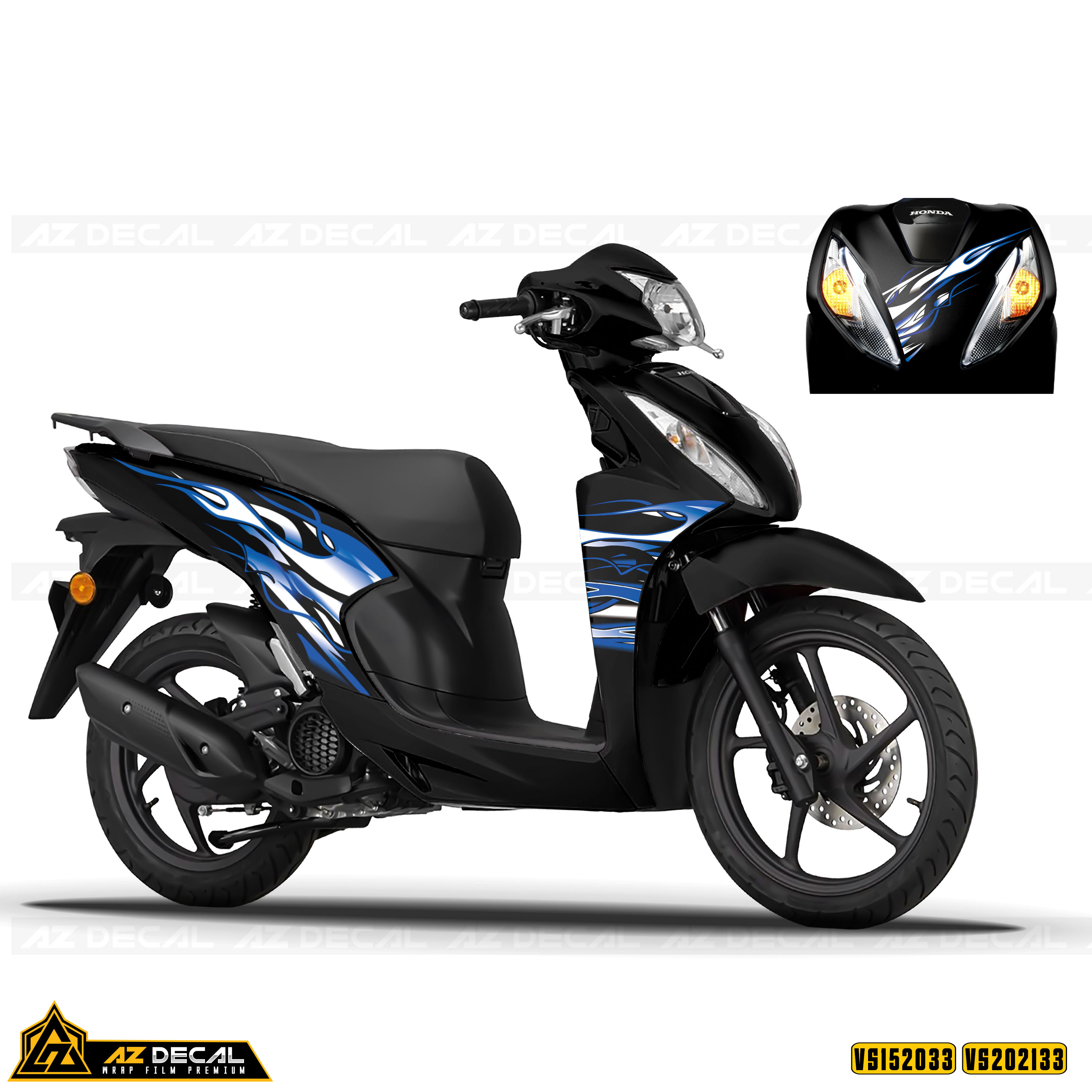 Decal dán xe Vision xanh than đẹp