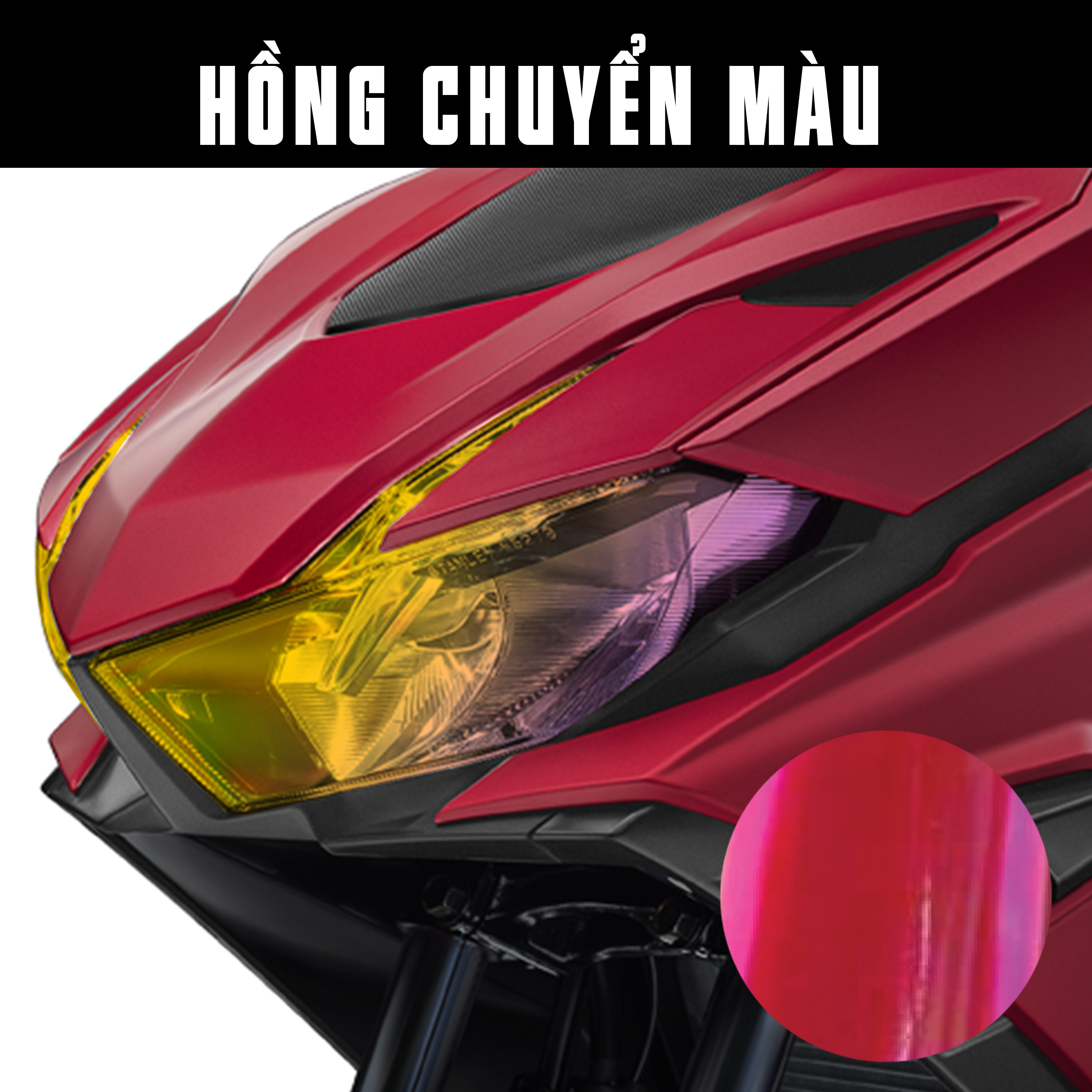 Decal màu hồng dán chóa đèn pha, đèn demi Winner V3